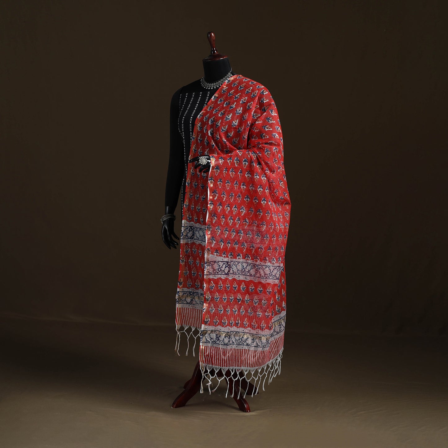 Sanganeri Hand Block Print Kota Doria Cotton Dupatta 62