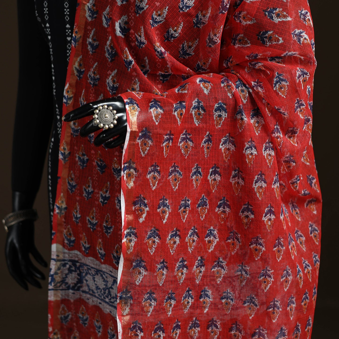 Sanganeri Hand Block Print Kota Doria Cotton Dupatta 62