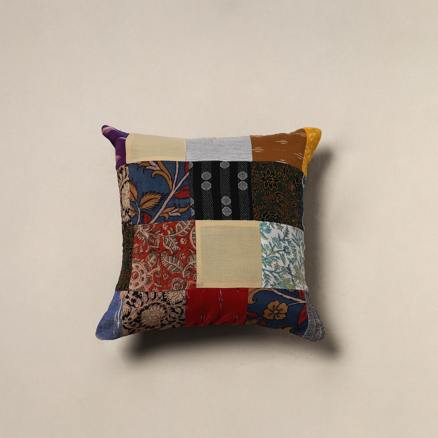 Handcrafted Patchwork Cushion Cover (16 x 16 in) 16