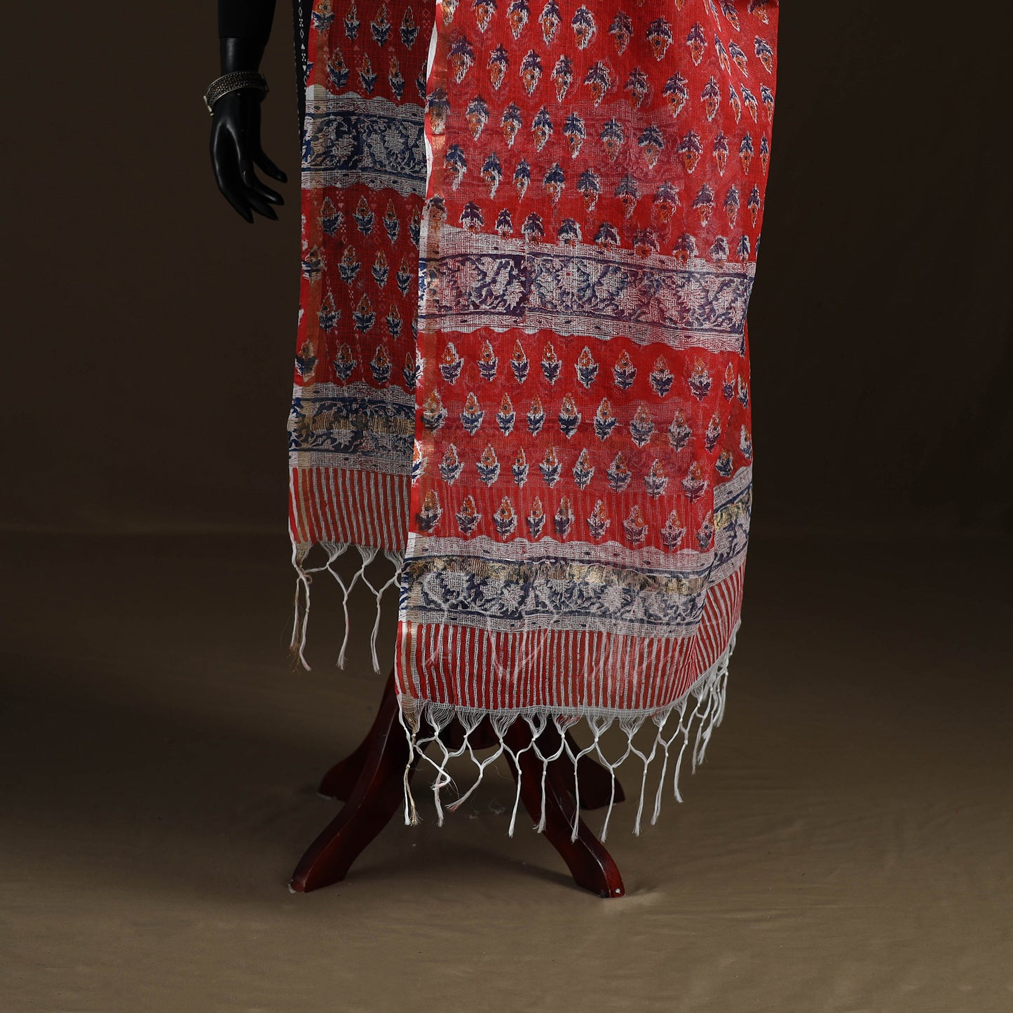 Sanganeri Hand Block Print Kota Doria Cotton Dupatta 62