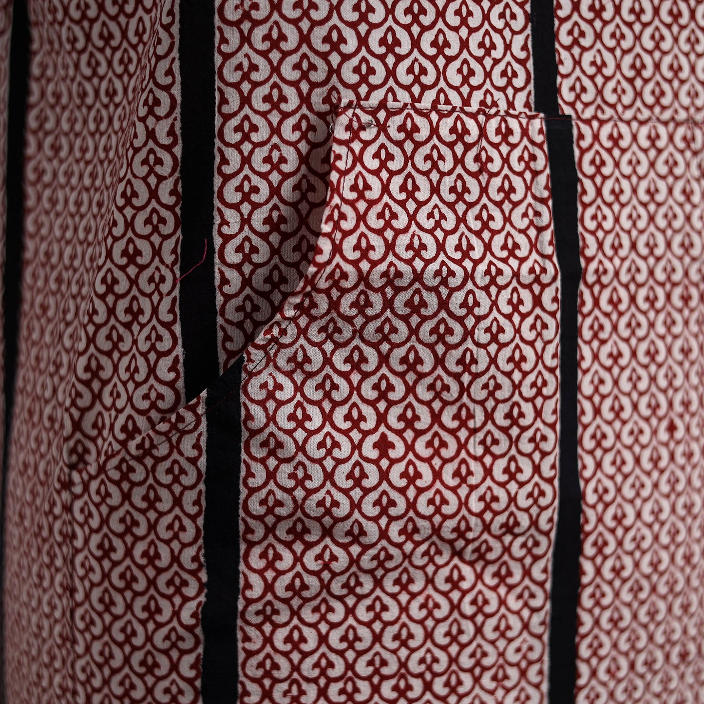 Bagh Hand Block Print Cotton Apron with Pocket 04