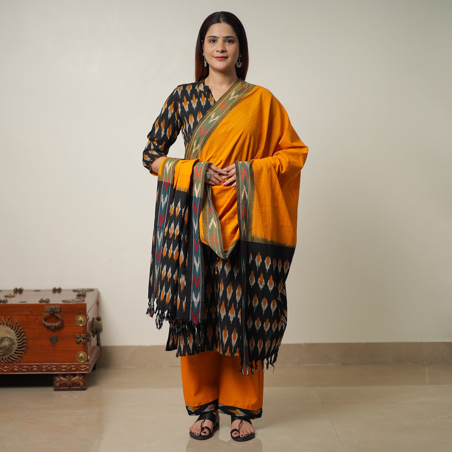 Pochampally Ikat Kurta Set