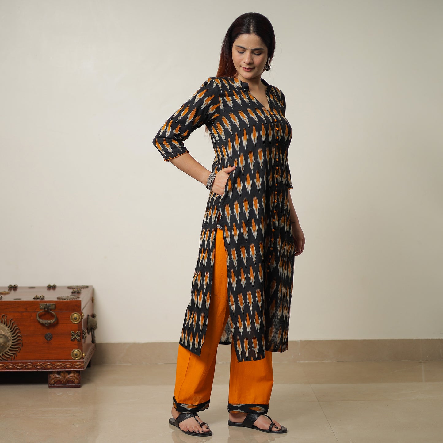 Pochampally Ikat Kurta Set