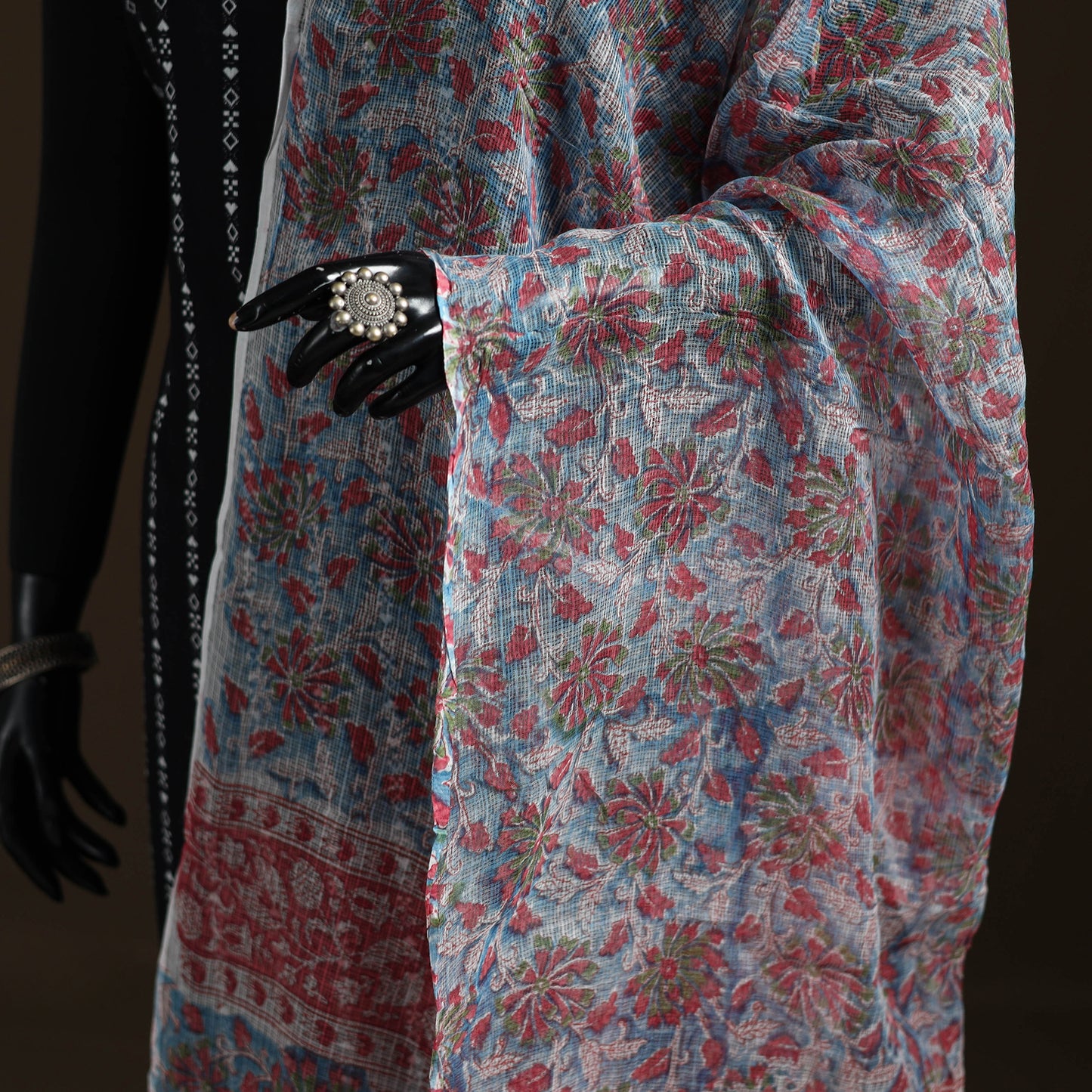 Sanganeri Hand Block Print Kota Doria Cotton Dupatta 65