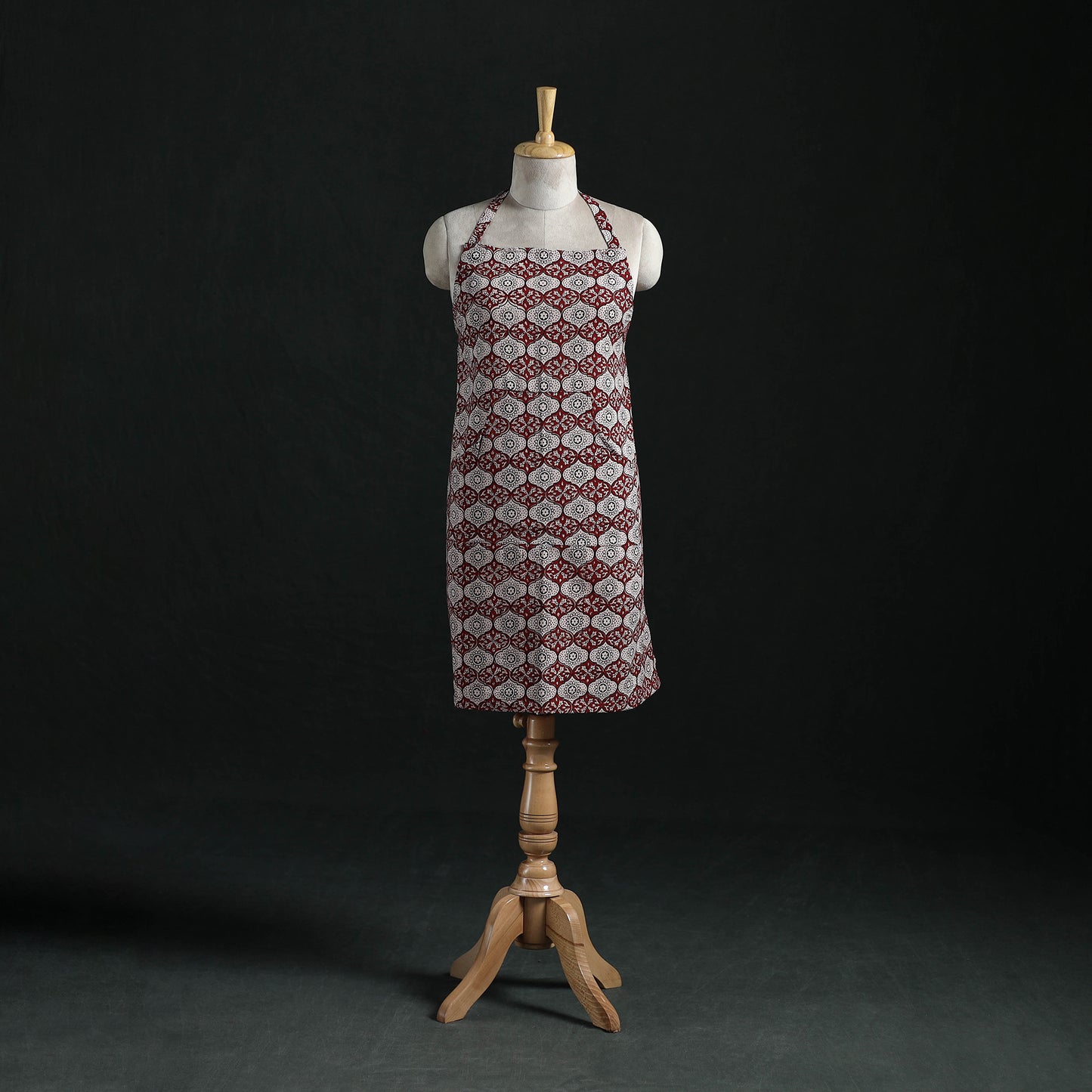 Bagh Hand Block Print Cotton Apron with Pocket 07
