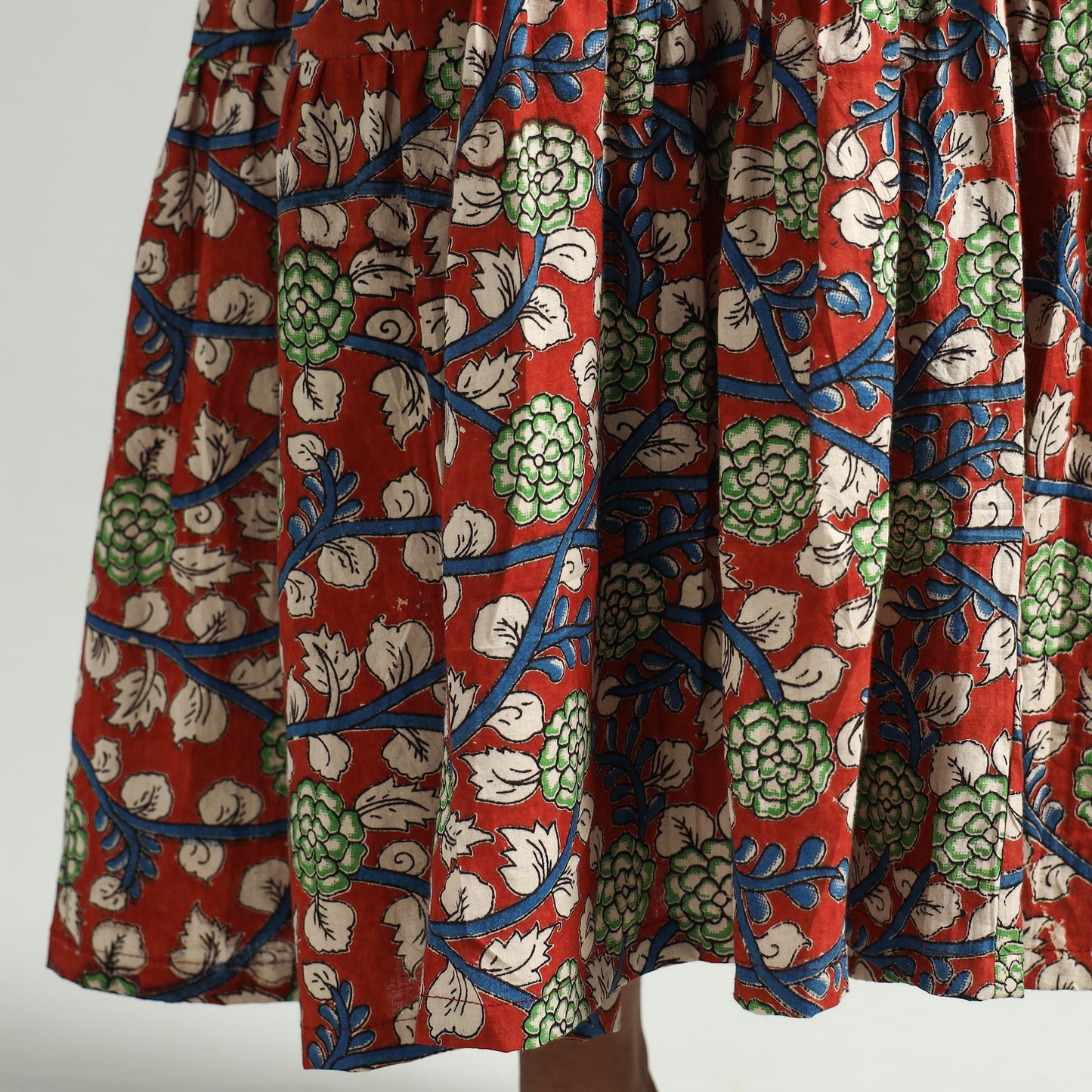 Buy Kalamkari Printed Tiered Cotton Dress Online at iTokri.com