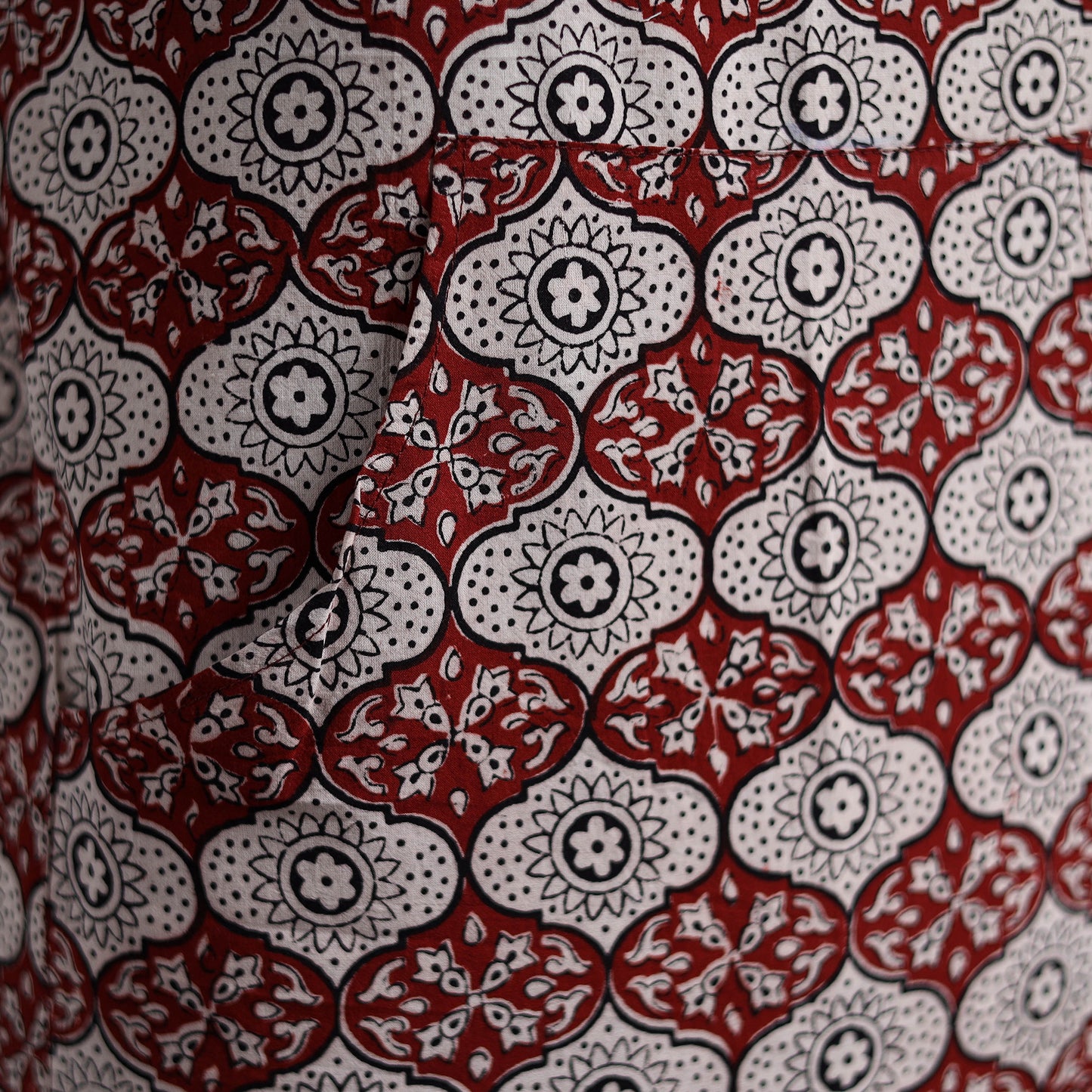 Bagh Hand Block Print Cotton Apron with Pocket 07