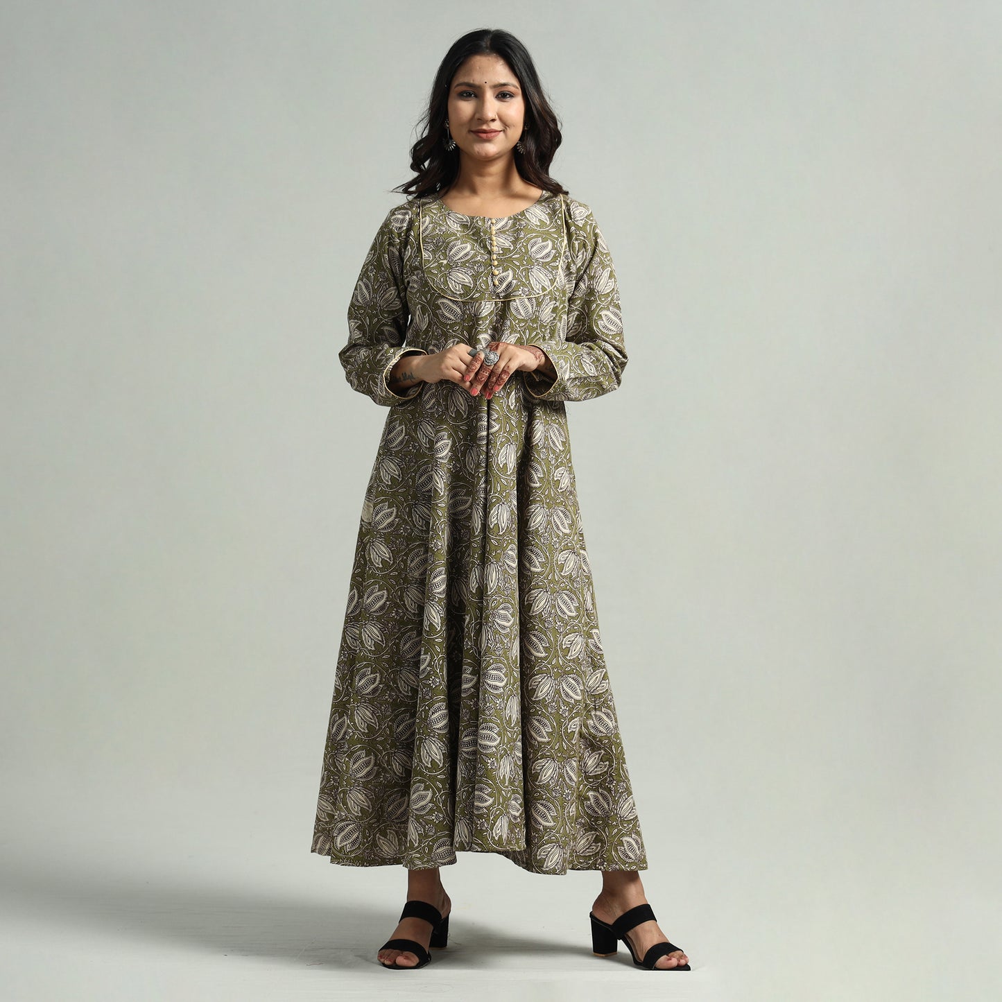 Buy Kalamkari Printed Cotton A-Line Dress Online at iTokri.com