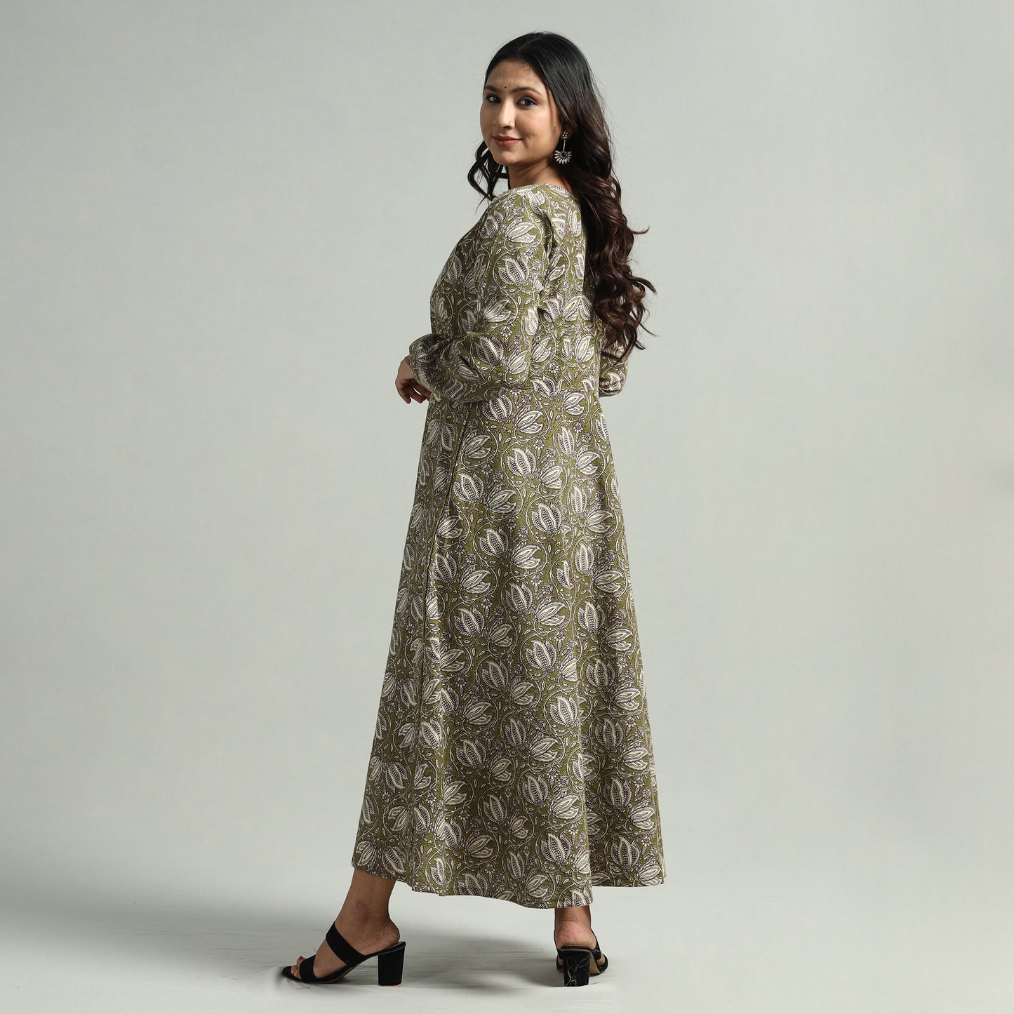 Buy Kalamkari Printed Cotton A-Line Dress Online at iTokri.com