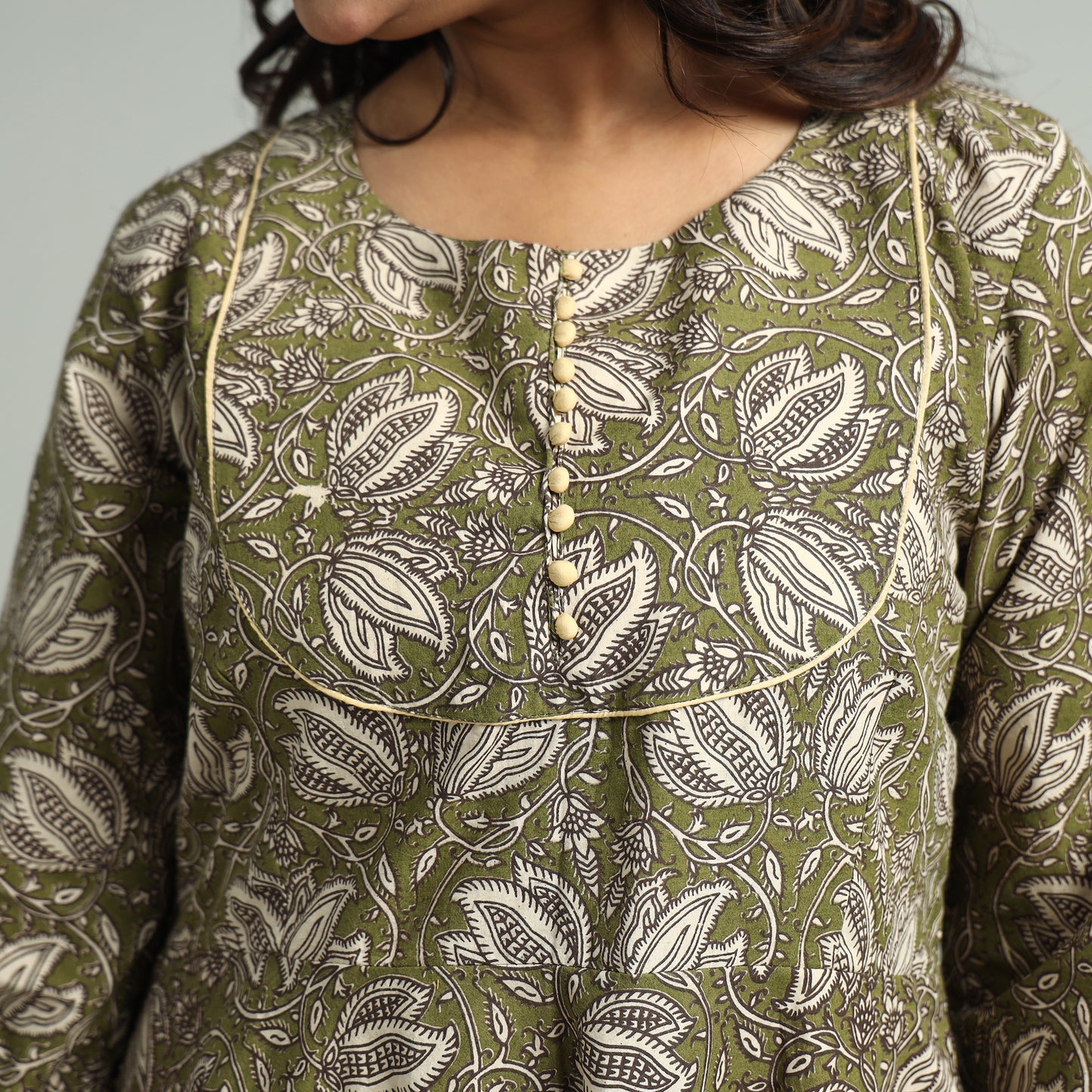 Buy Kalamkari Printed Cotton A-Line Dress Online at iTokri.com