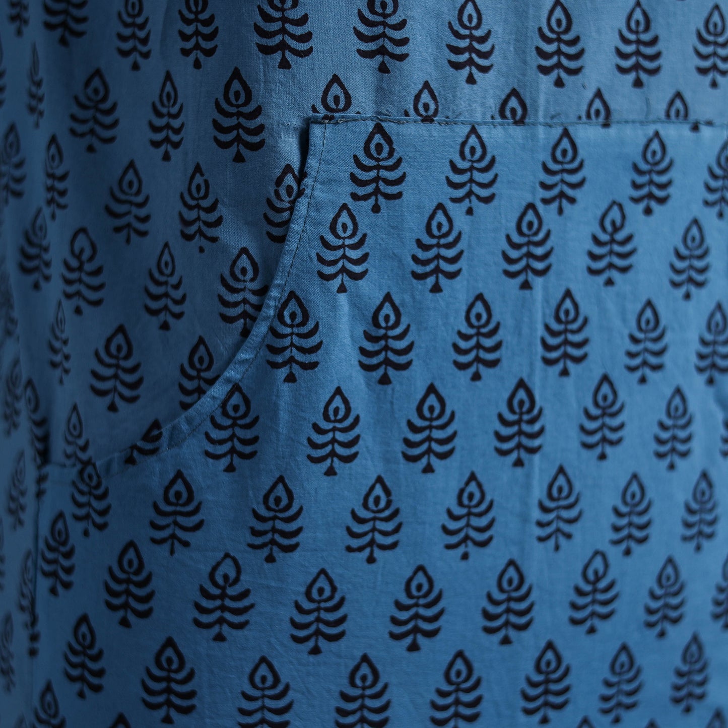Bagh Hand Block Print Cotton Apron with Pocket 11