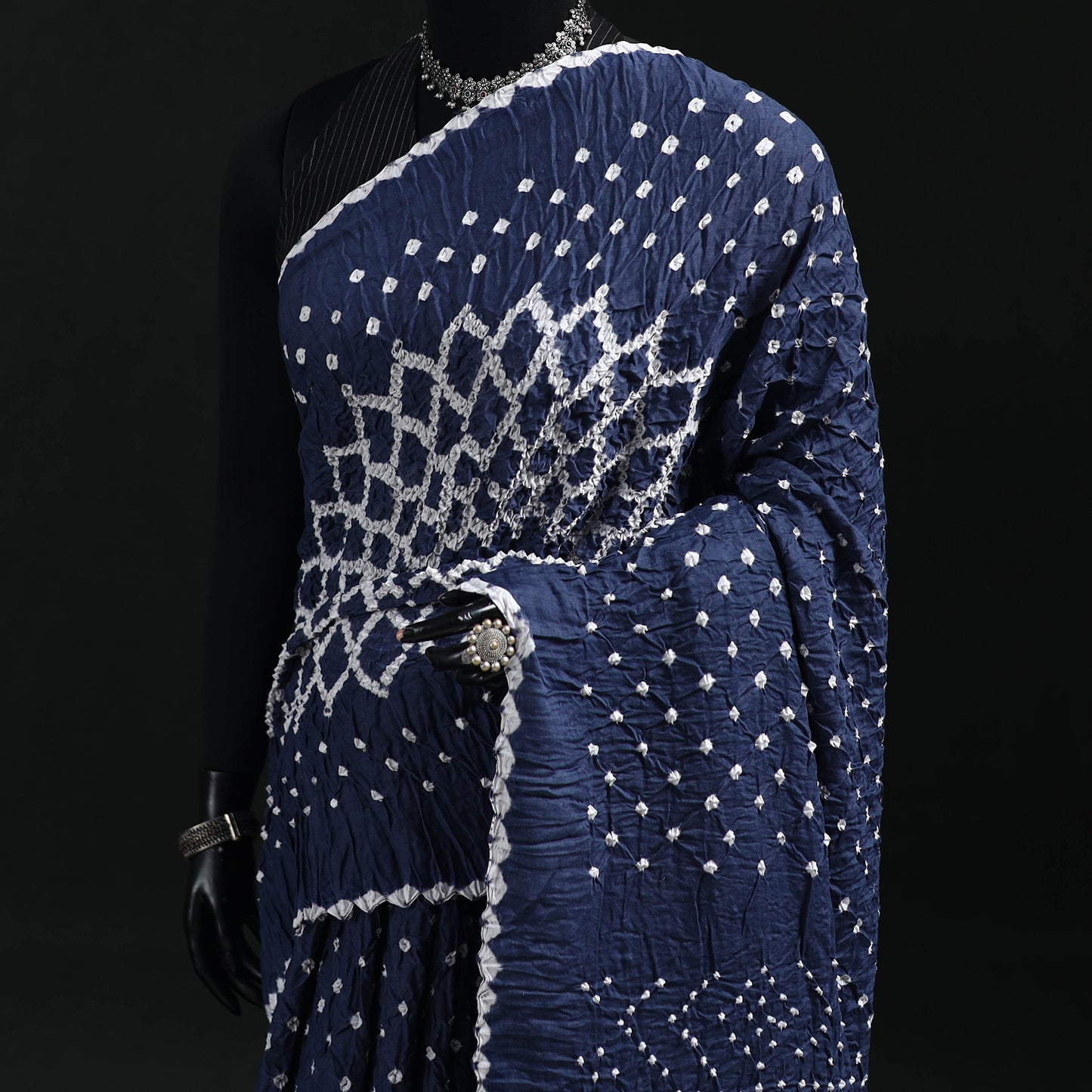 Kutch Bandhani Tie-Dye Cotton Saree 14