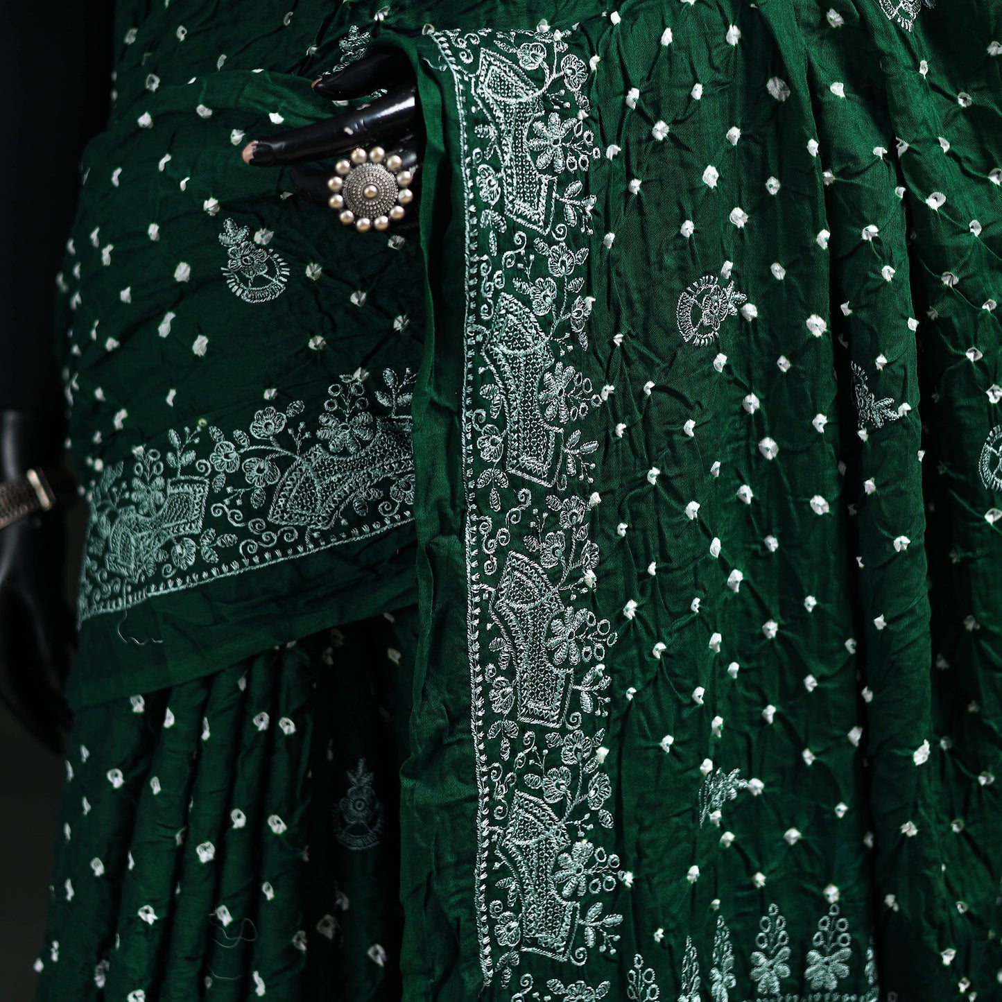 Kutch Bandhani Tie-Dye Cotton Saree 07