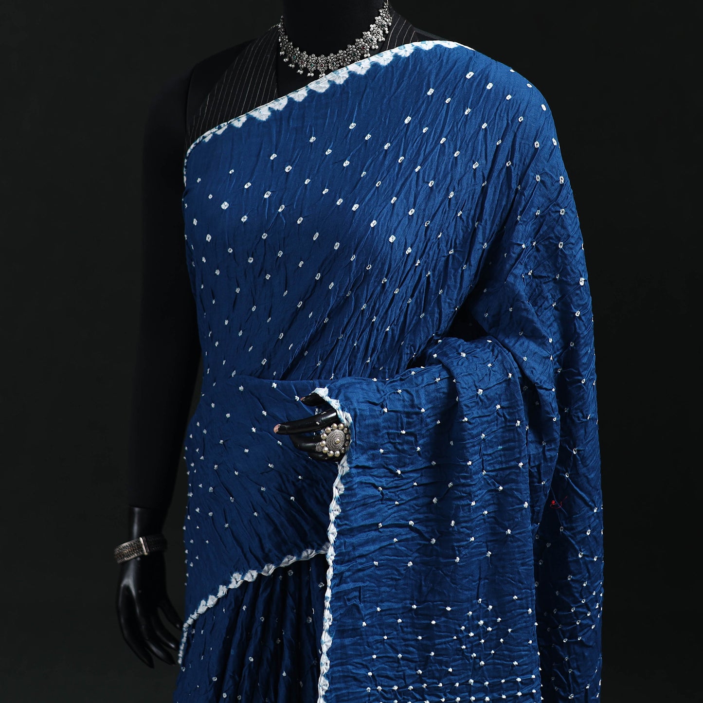 Kutch Bandhani Tie-Dye Cotton Saree 16