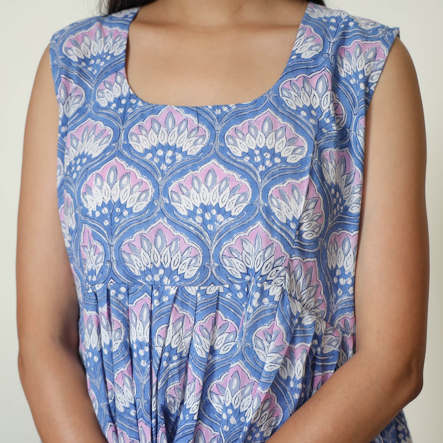 Blue - Sanganeri Block Printed Cotton Night Suit Set 23