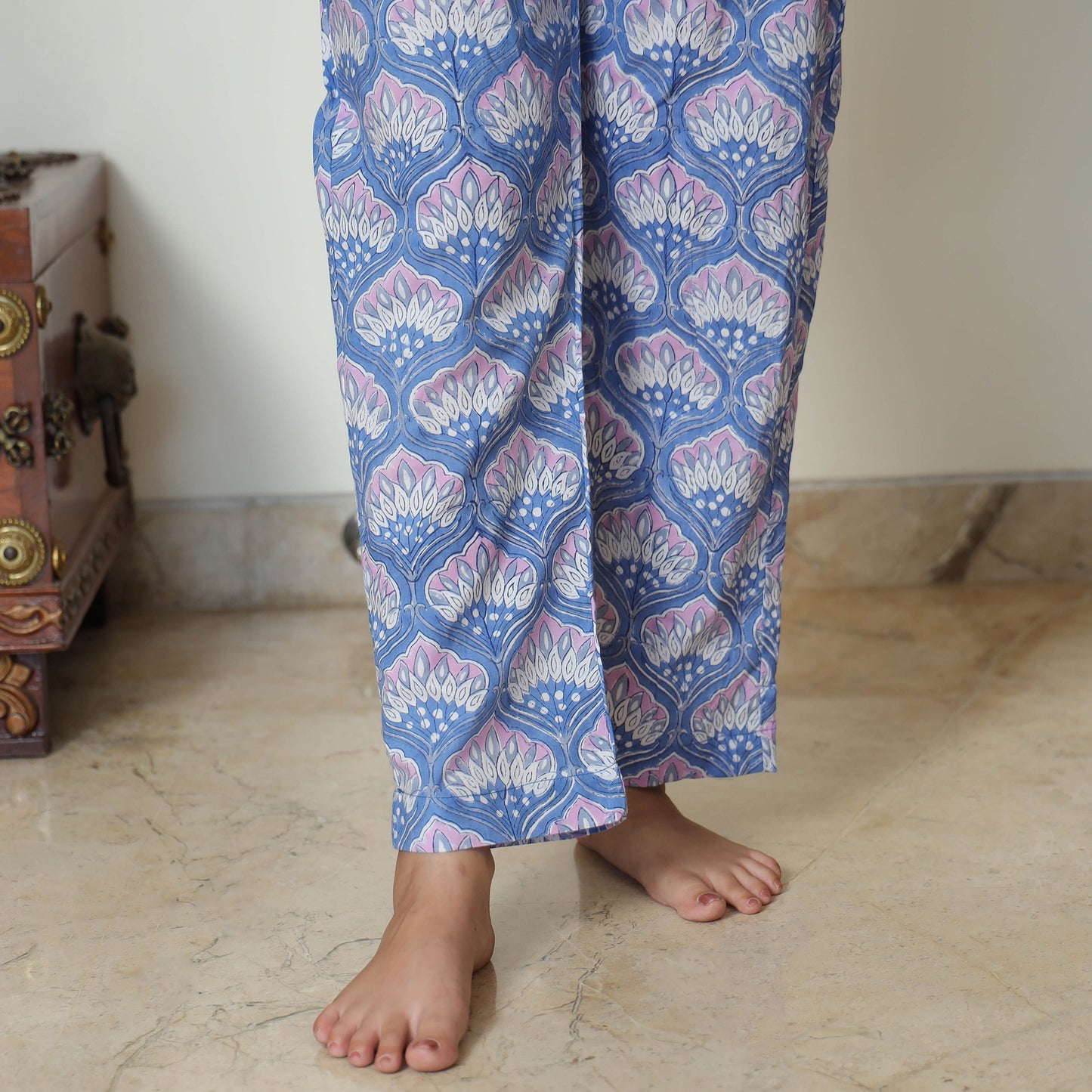 Blue - Sanganeri Block Printed Cotton Night Suit Set 23