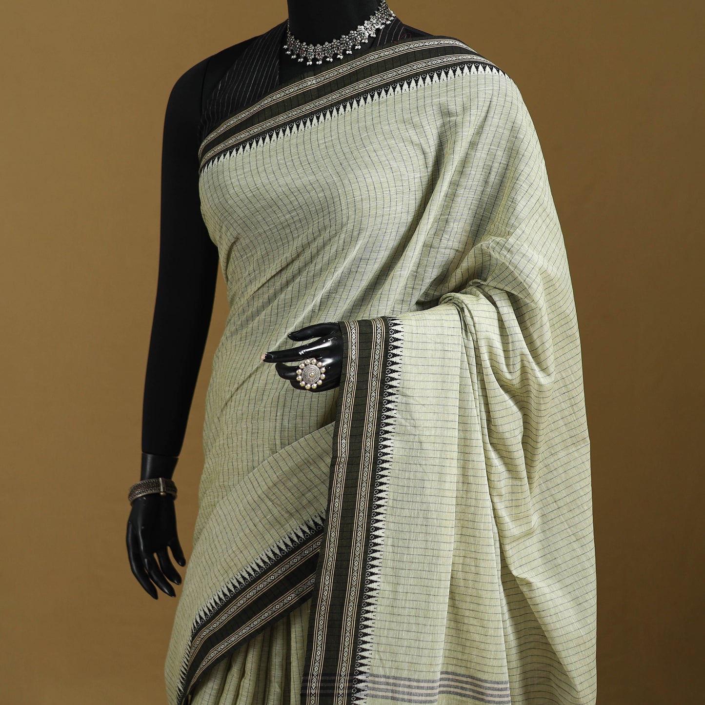 Yellow - Bengal Handwoven Cotton Begumpuri Saree 02