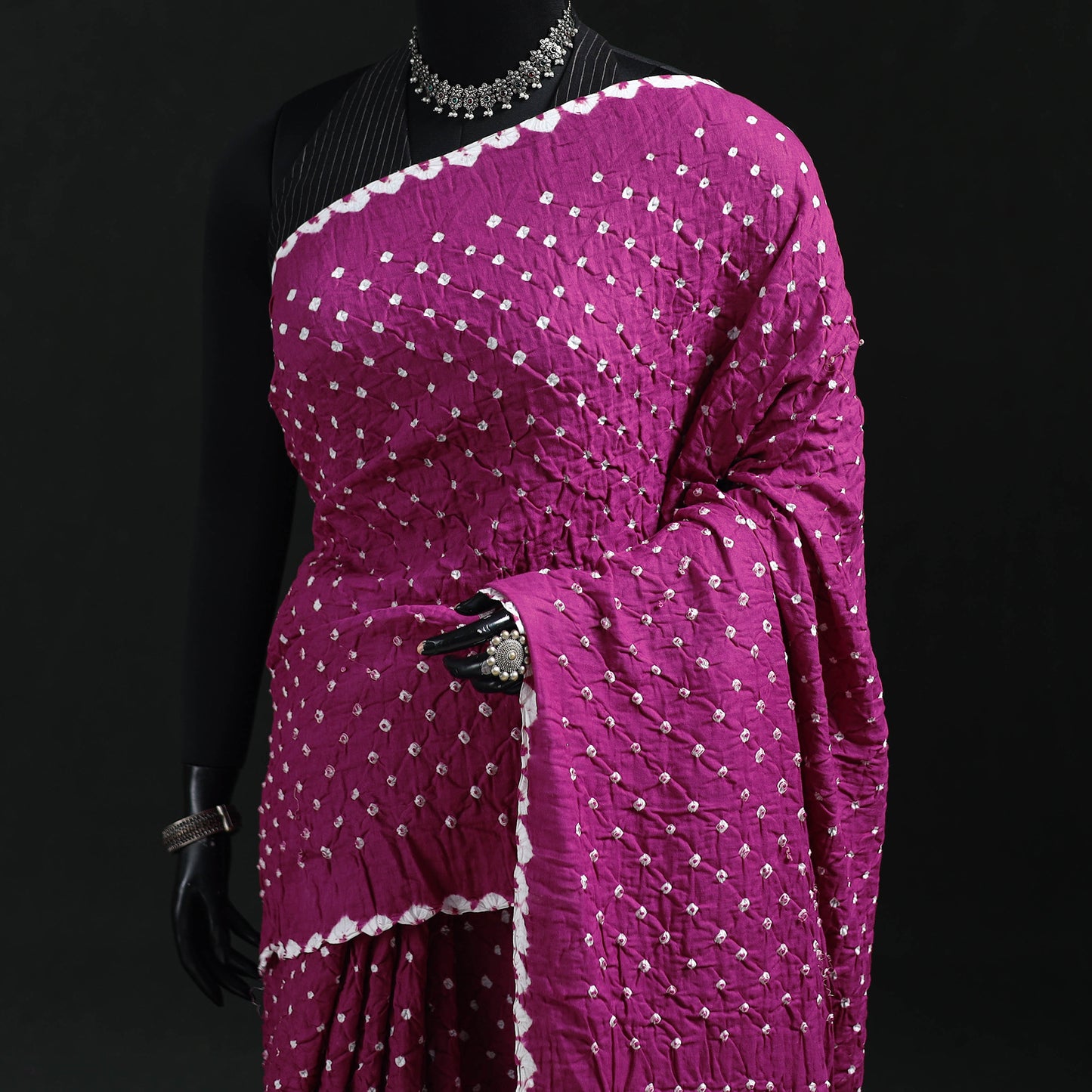 Kutch Bandhani Tie-Dye Cotton Saree 21