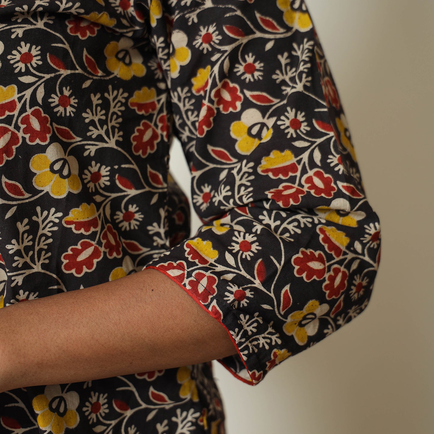 Buy Kalamkari Printed Cotton Straight Kurta For Women