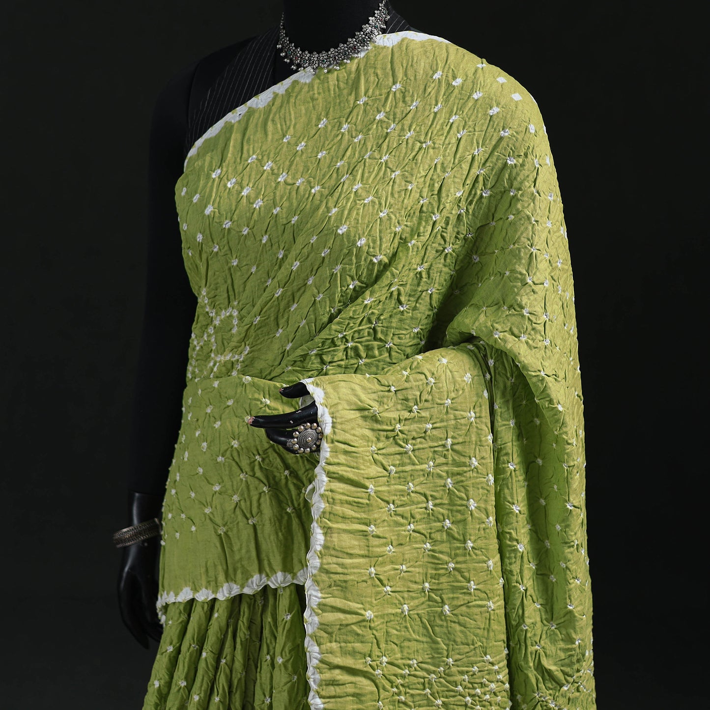 Kutch Bandhani Tie-Dye Cotton Saree 24