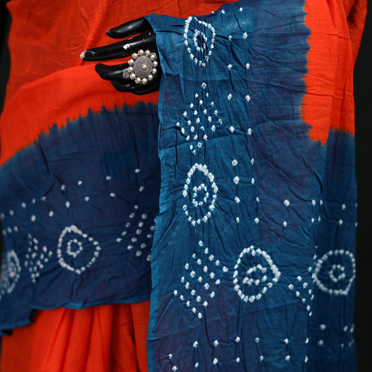 Kutch Bandhani Tie-Dye Cotton Saree 02