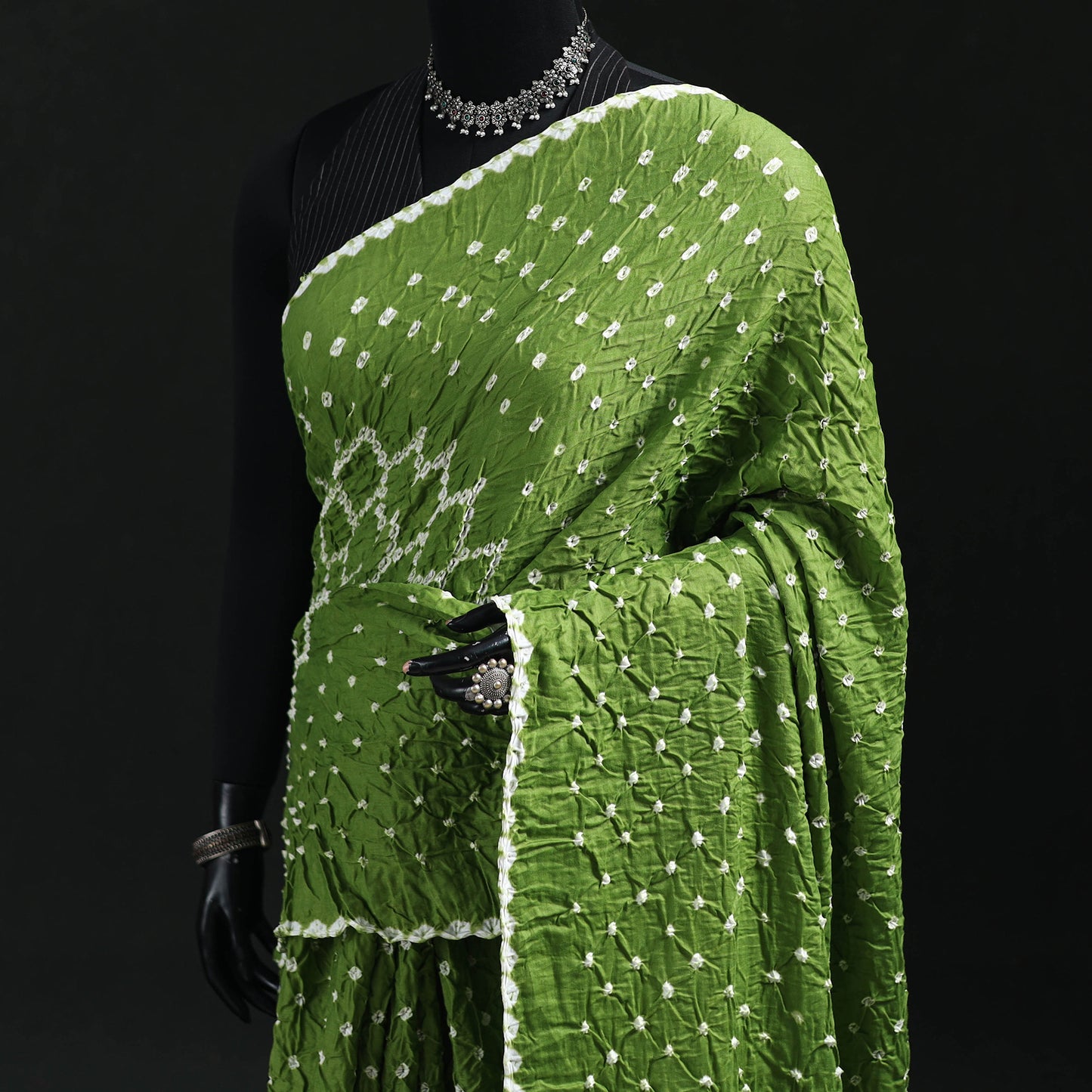 Kutch Bandhani Tie-Dye Cotton Saree 25