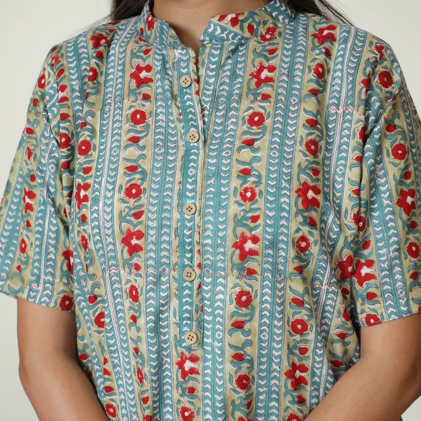 Blue - Sanganeri Block Printed Cotton Night Suit Set 09