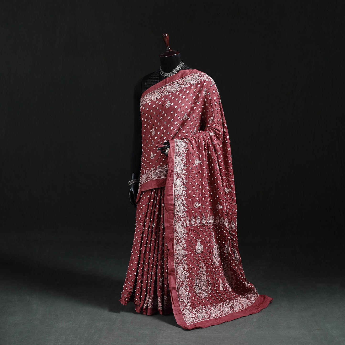 Kutch Bandhani Tie-Dye Cotton Saree 13