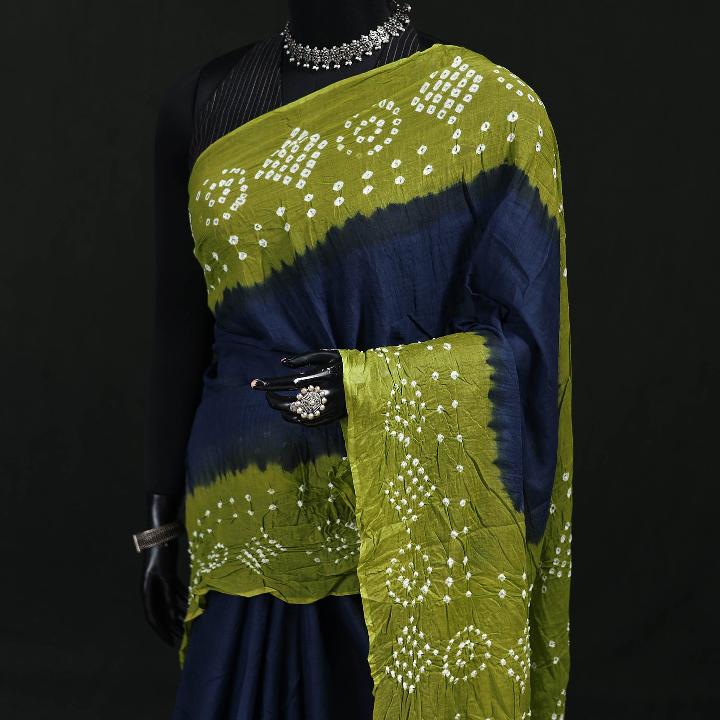 Kutch Bandhani Tie-Dye Cotton Saree 04