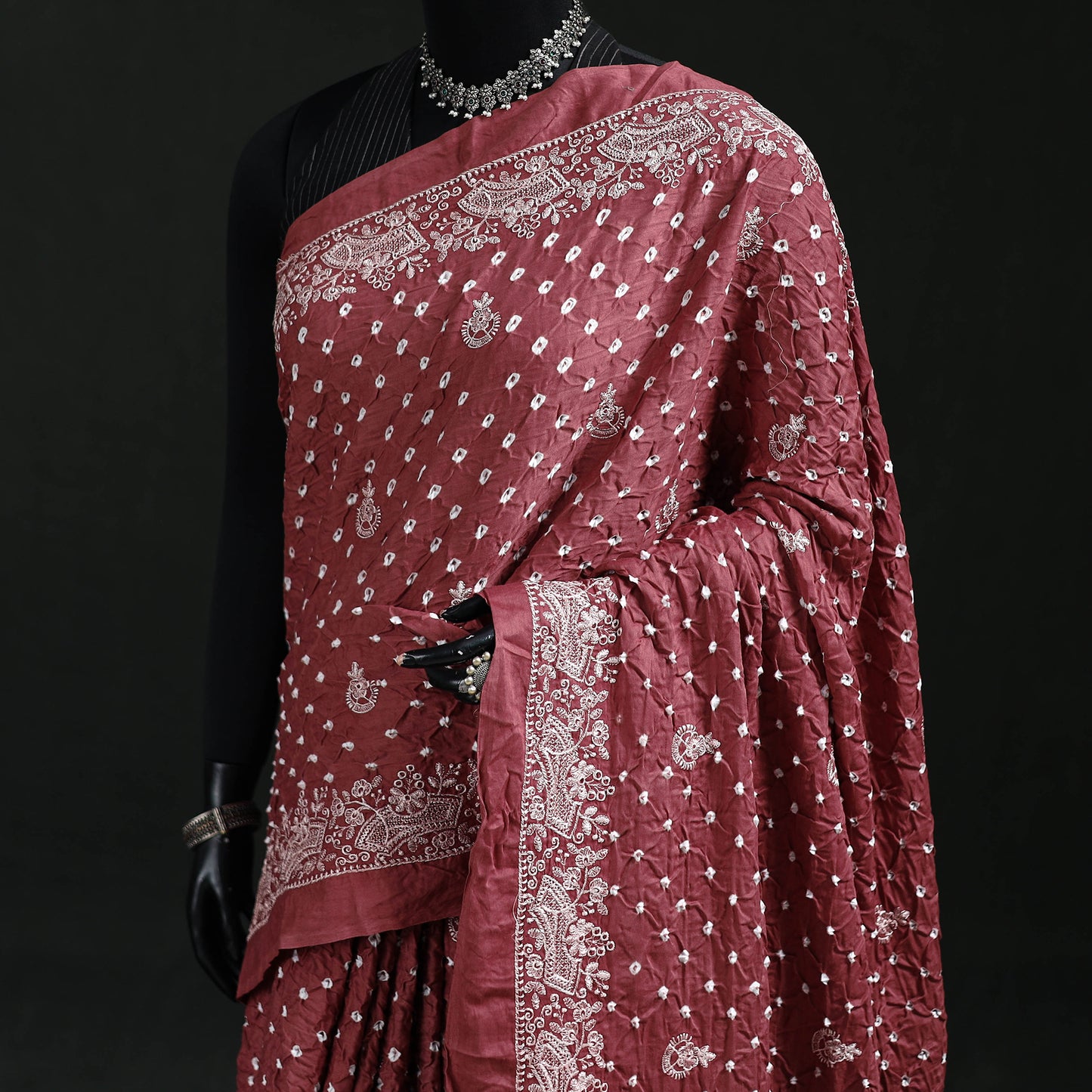 Kutch Bandhani Tie-Dye Cotton Saree 13