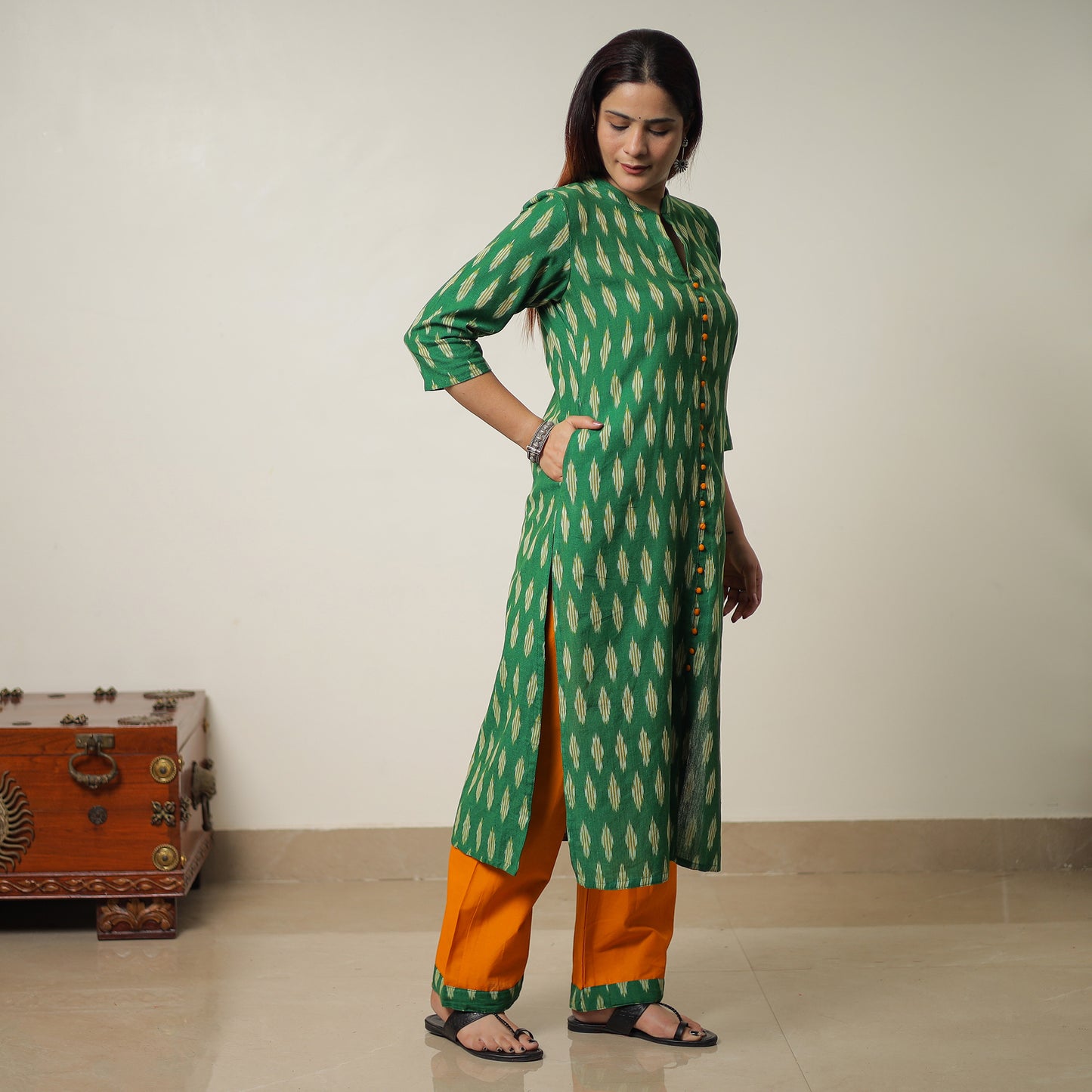 Pochampally Ikat Kurta Set