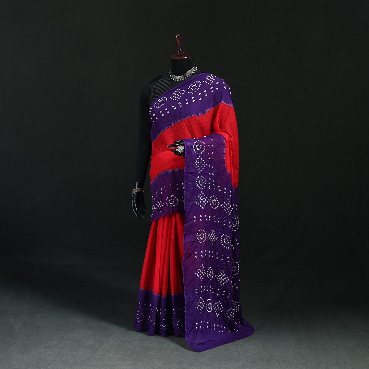 Kutch Bandhani Tie-Dye Cotton Saree 06