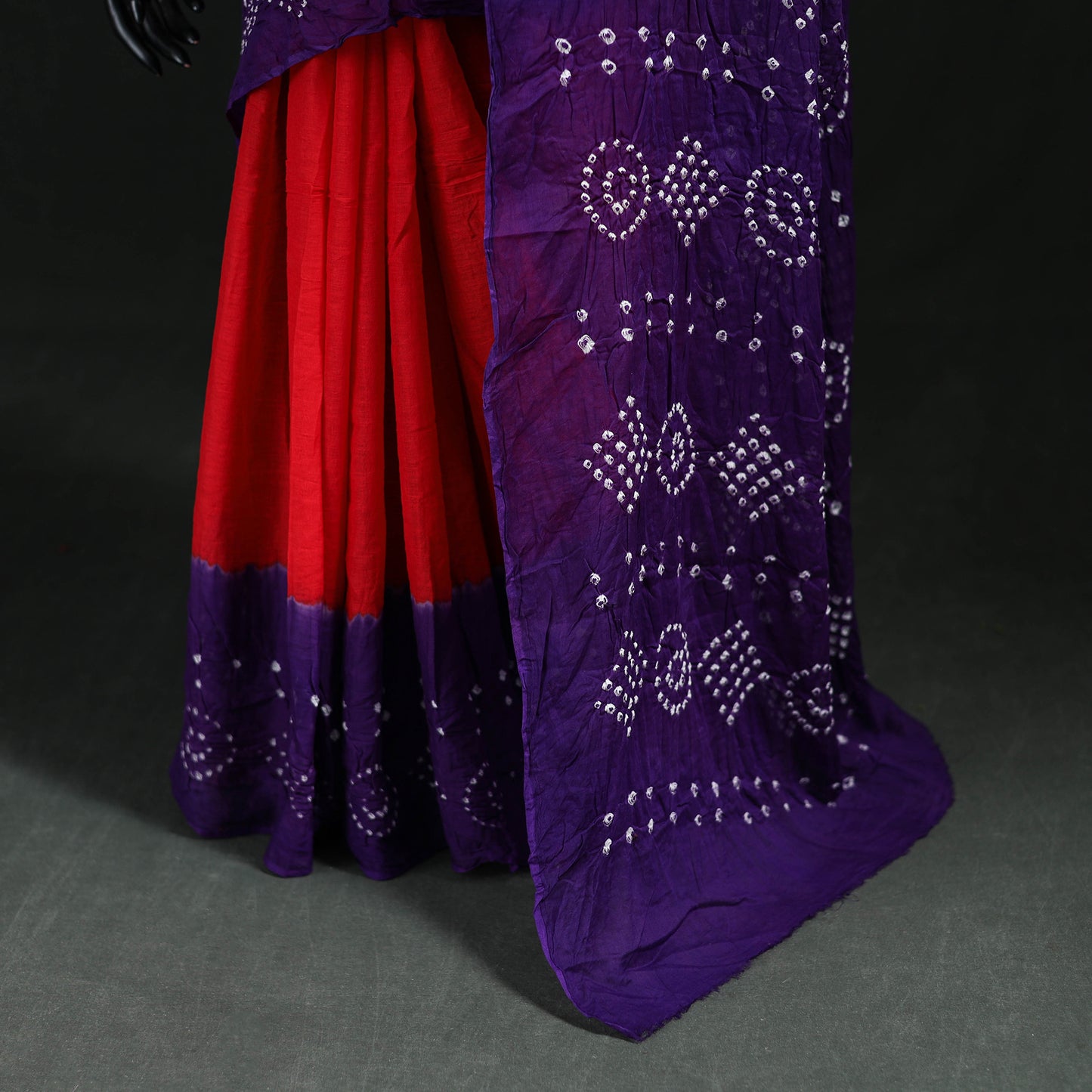 Kutch Bandhani Tie-Dye Cotton Saree 06