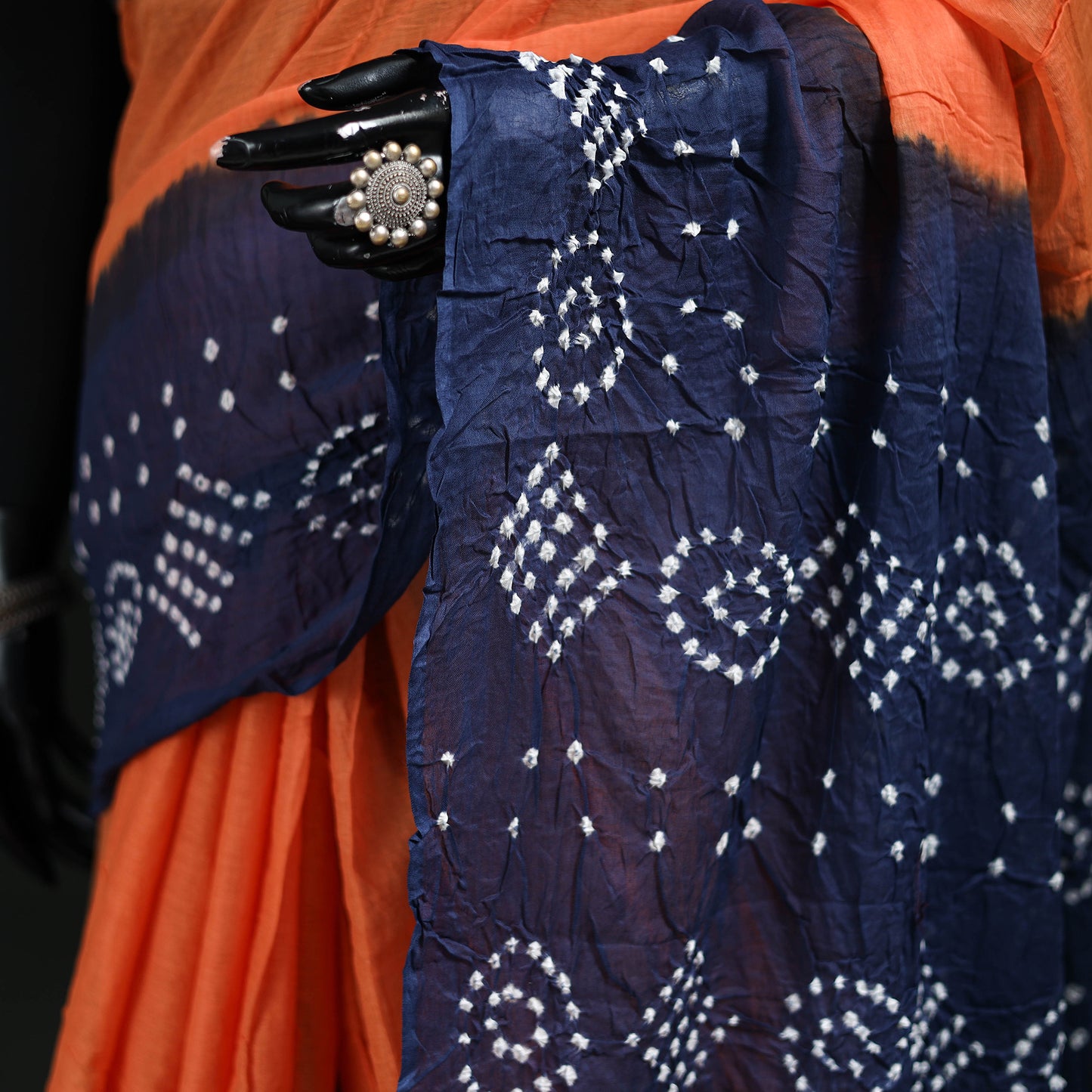 Kutch Bandhani Tie-Dye Cotton Saree 07