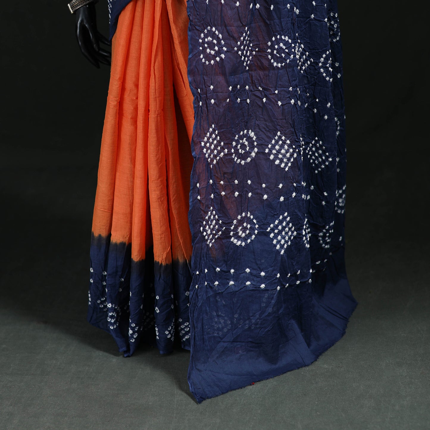 Kutch Bandhani Tie-Dye Cotton Saree 07