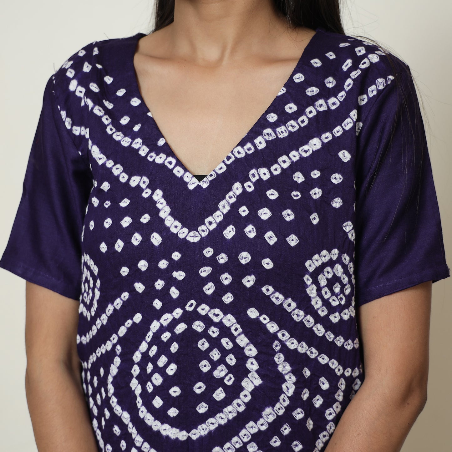 Blue - Bandhani Tie-Dye Cotton Kurta with Afghani Salwar & Dupatta Set 03