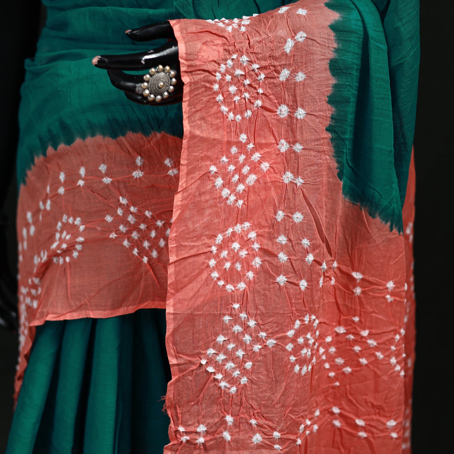 Kutch Bandhani Tie-Dye Cotton Saree 08