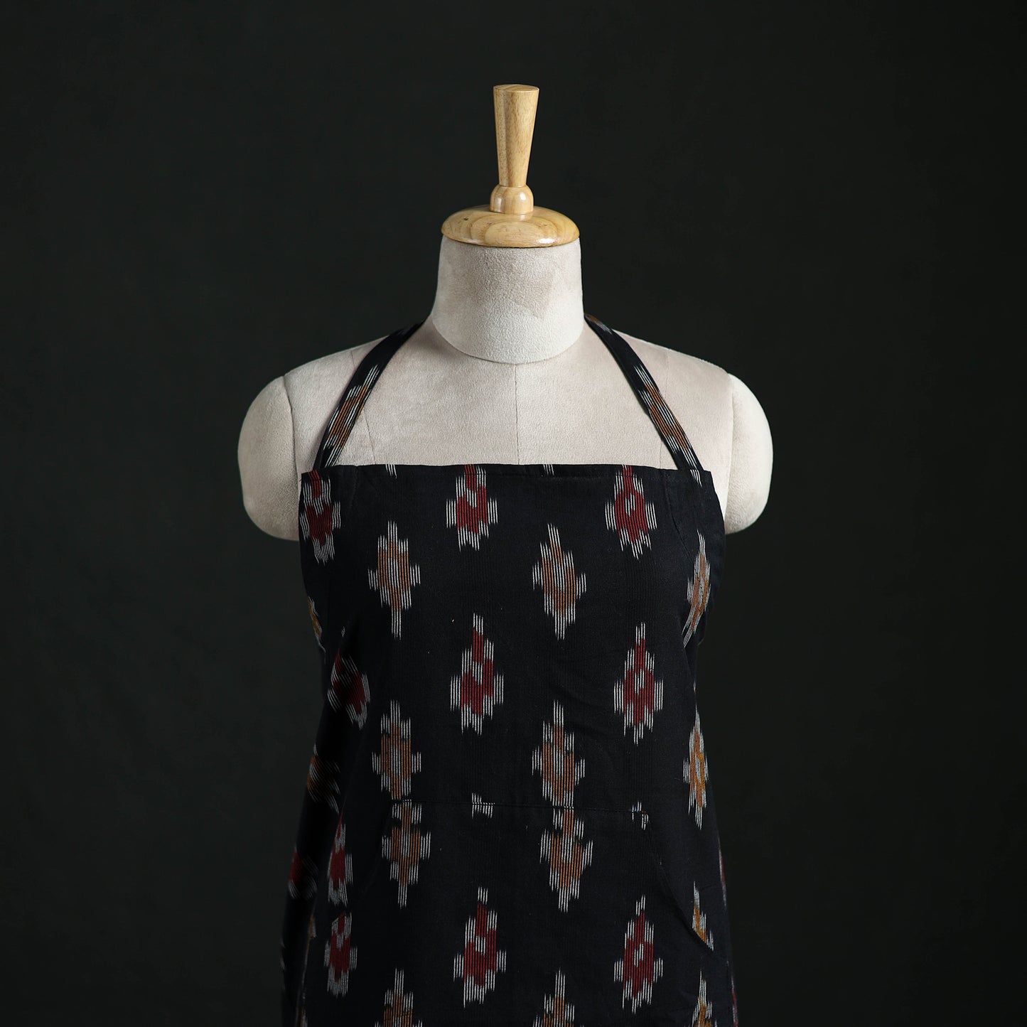 Pochampally Ikat Weave Cotton Apron with Pocket 32