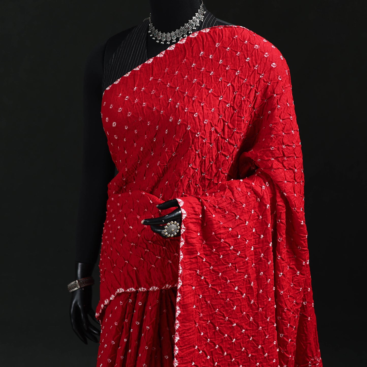 Kutch Bandhani Tie-Dye Cotton Saree 34