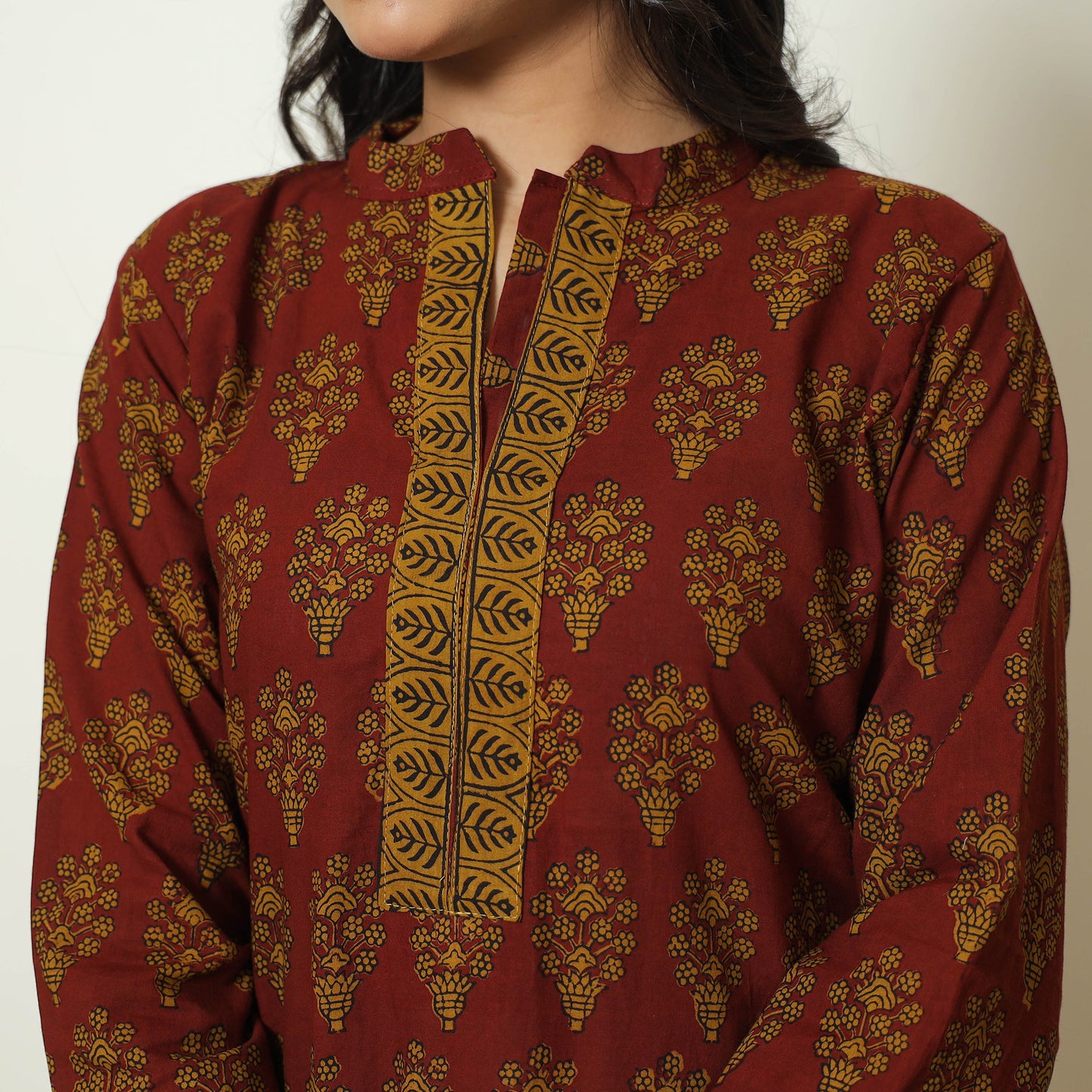 Red - Bagh Block Printed Cotton Kurta with Palazzo & Dupatta Set 15