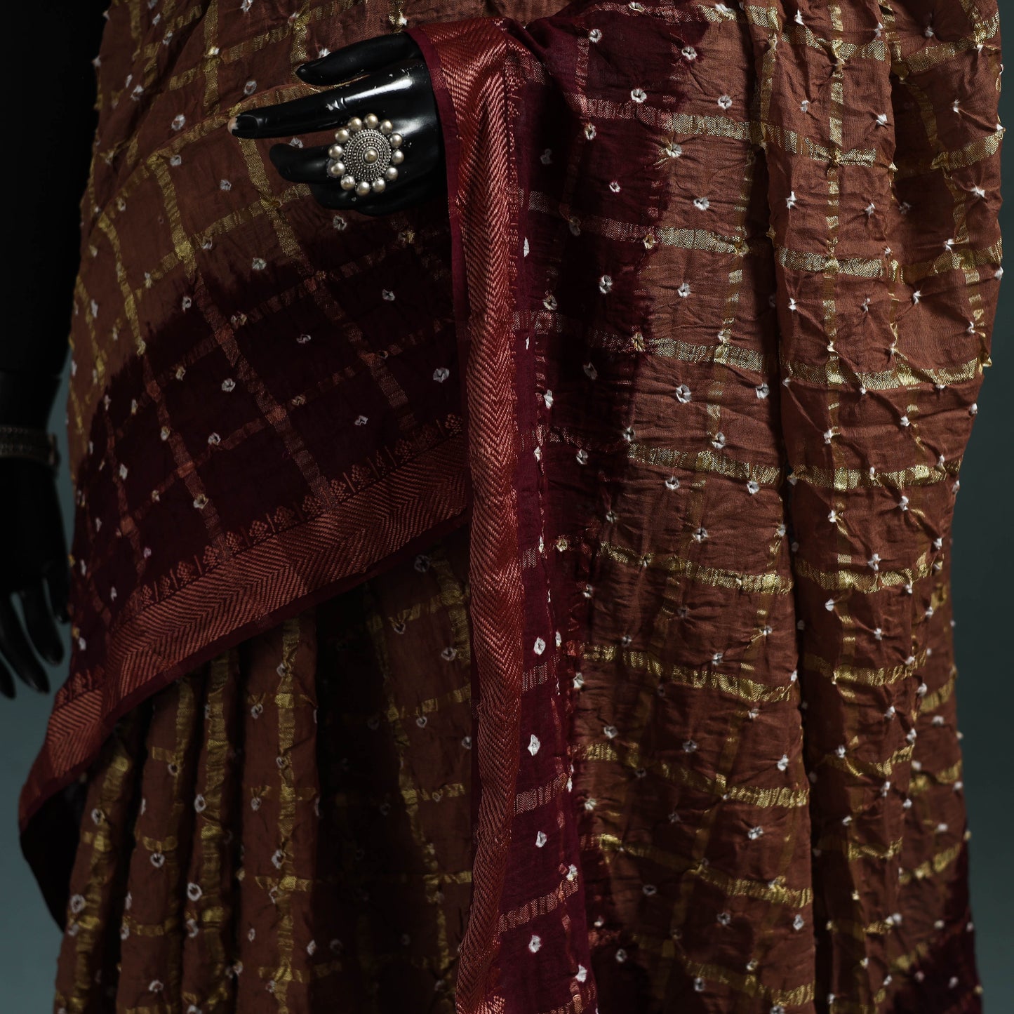 Kutch Tie-Dye Bandhani Cotton Saree with Blouse Piece 05