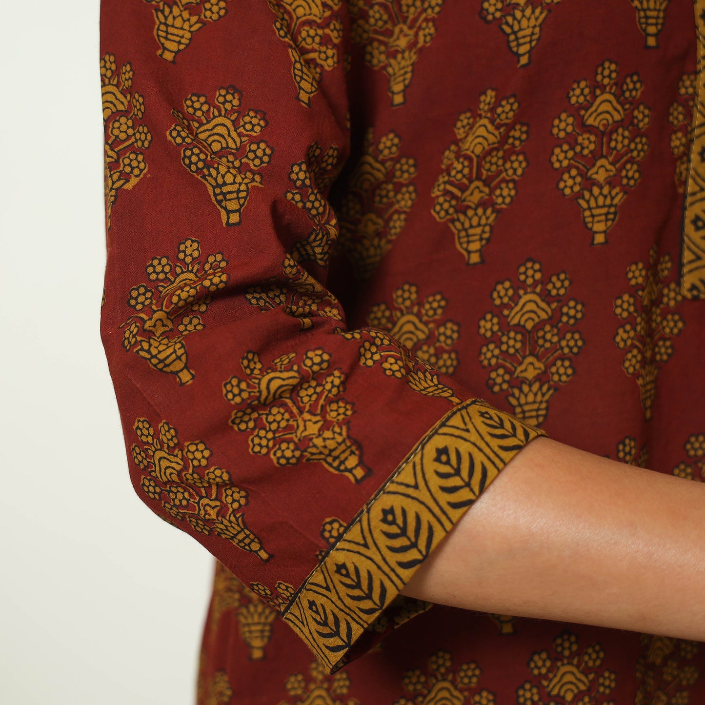 Red - Bagh Block Printed Cotton Kurta with Palazzo & Dupatta Set 15