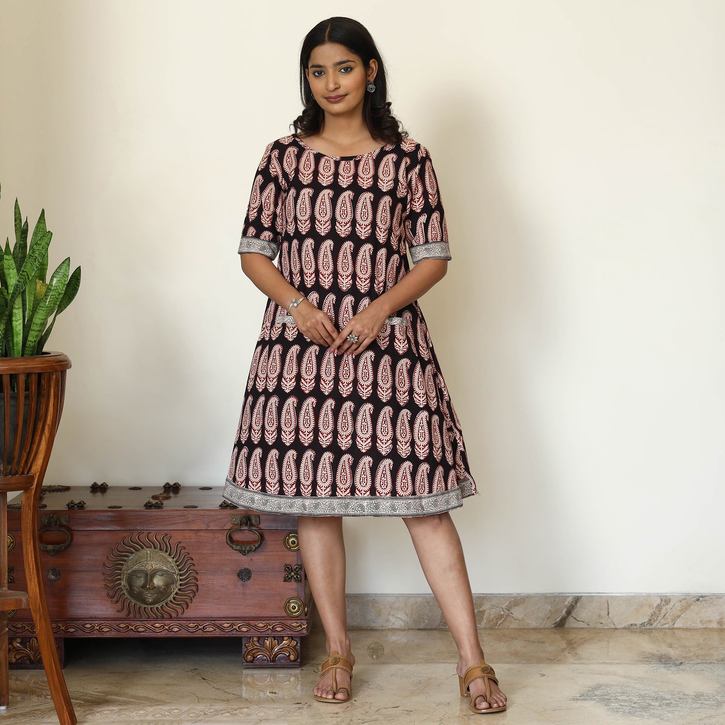 Buy Bagh Hand Block Printed Cotton Dress Online l iTokri.com