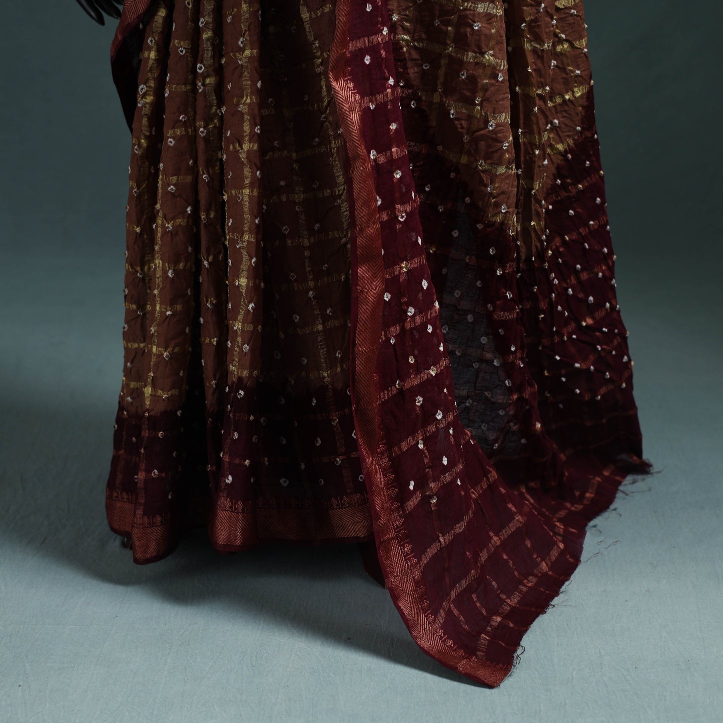 Kutch Tie-Dye Bandhani Cotton Saree with Blouse Piece 05