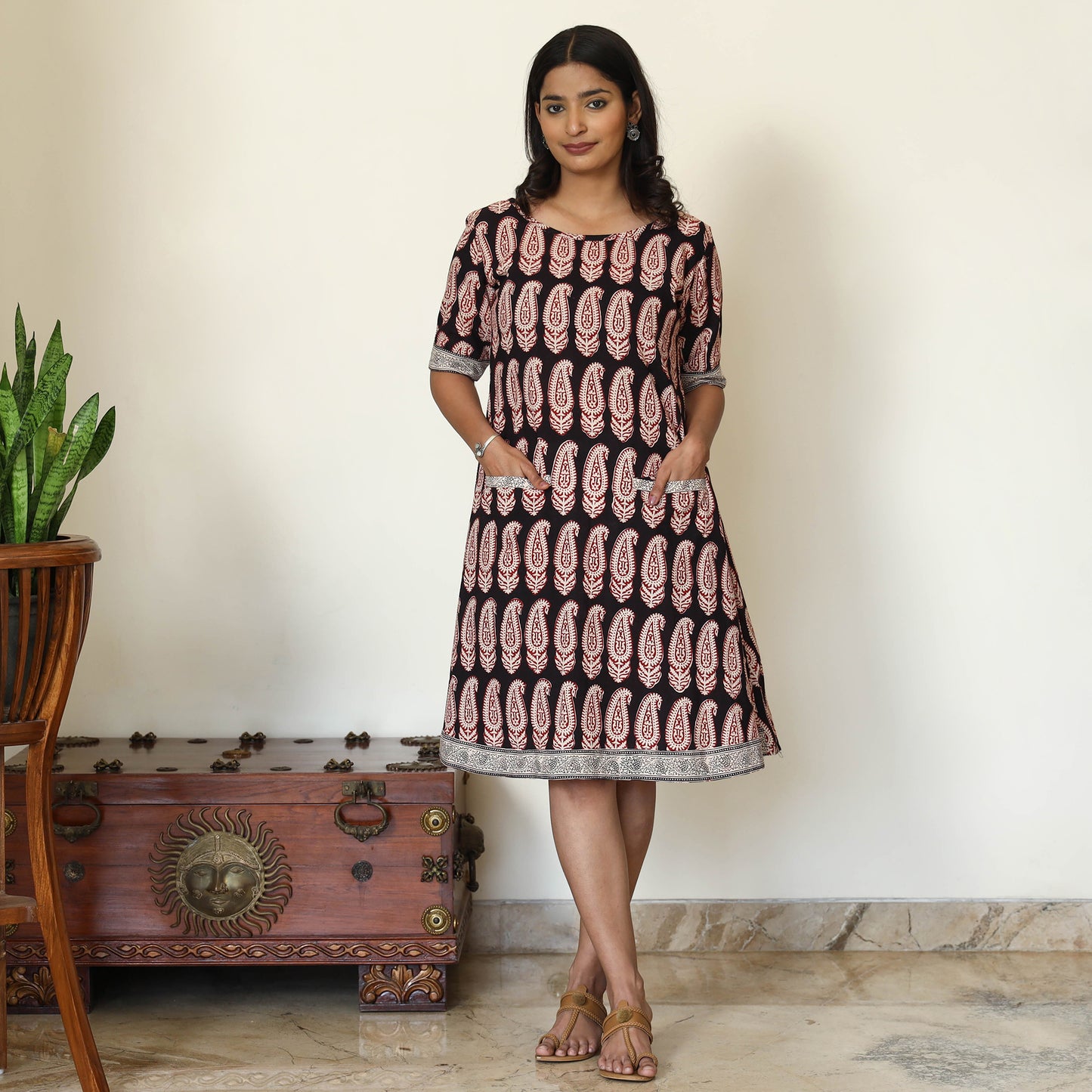 Buy Bagh Hand Block Printed Cotton Dress Online l iTokri.com