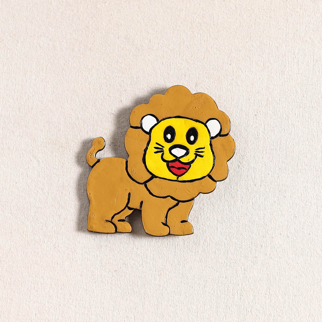 Lion Handpainted Fridge Magnet 51