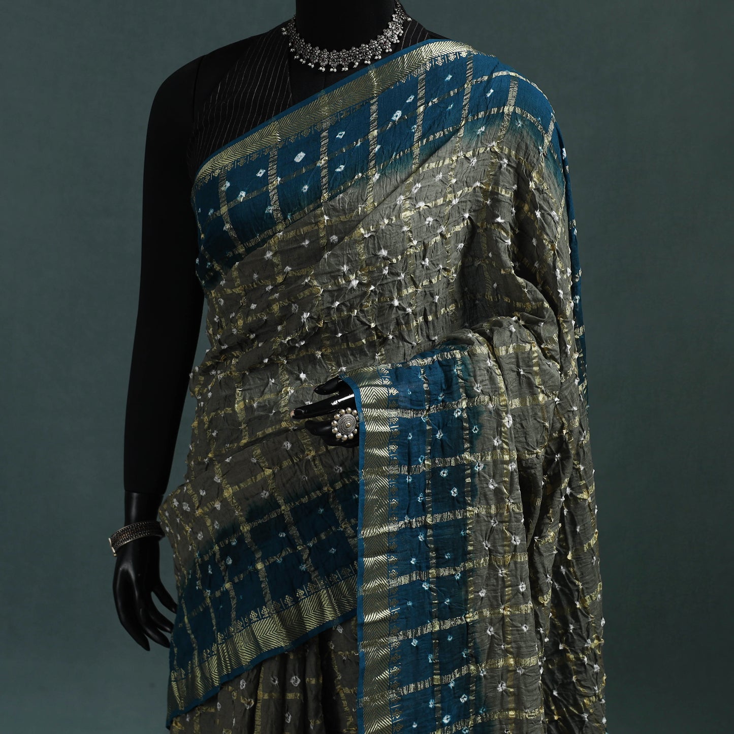 Kutch Tie-Dye Bandhani Cotton Saree with Blouse Piece 06