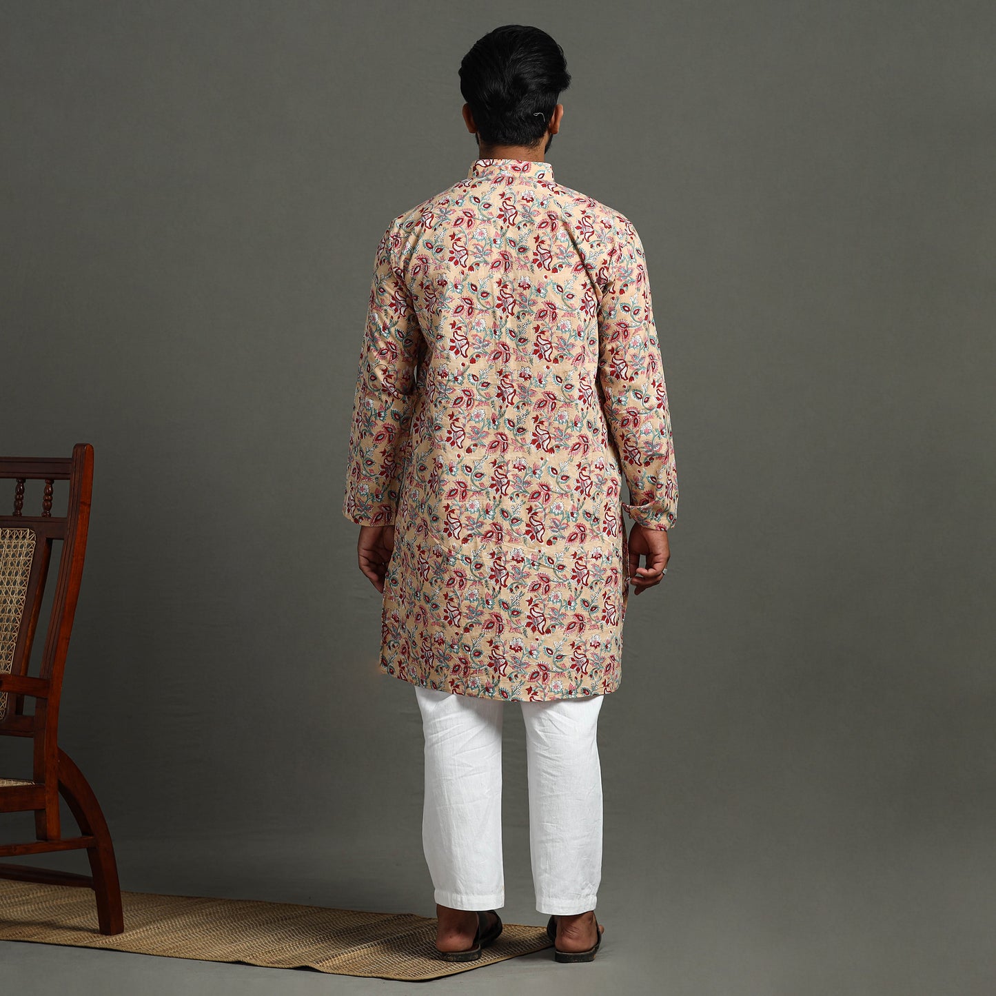 Buy Sanganeri Block Printed Cotton Men Long Kurta 07 Online at iTokri.com