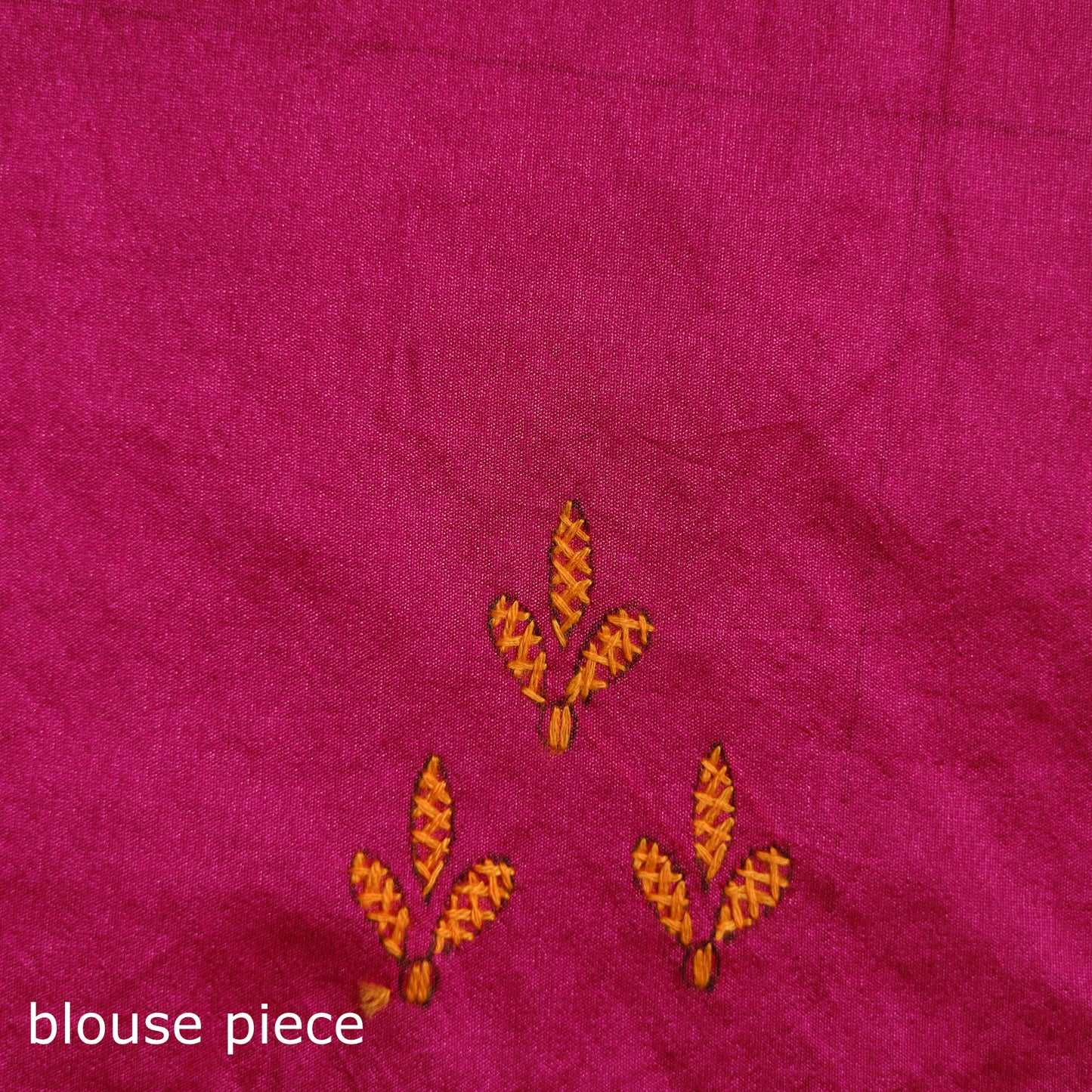Pink - Bengal Nakshi Kantha Hand Embroidered Silk Saree 27