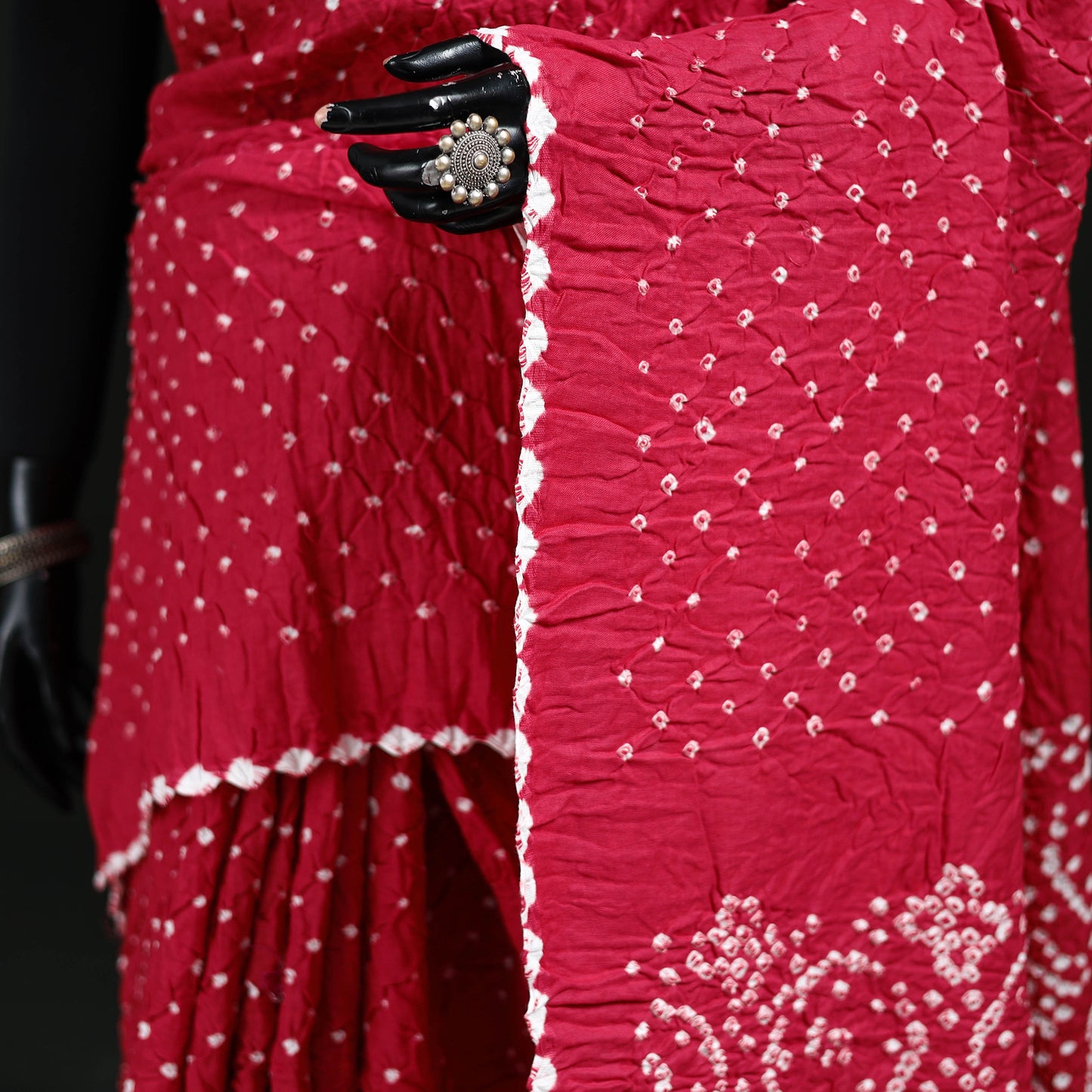 Kutch Bandhani Tie-Dye Cotton Saree 20